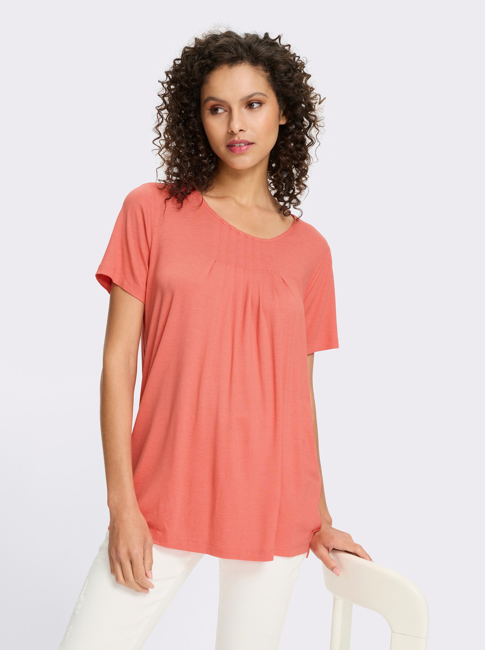 heine T-Shirt in A-Form - koralle