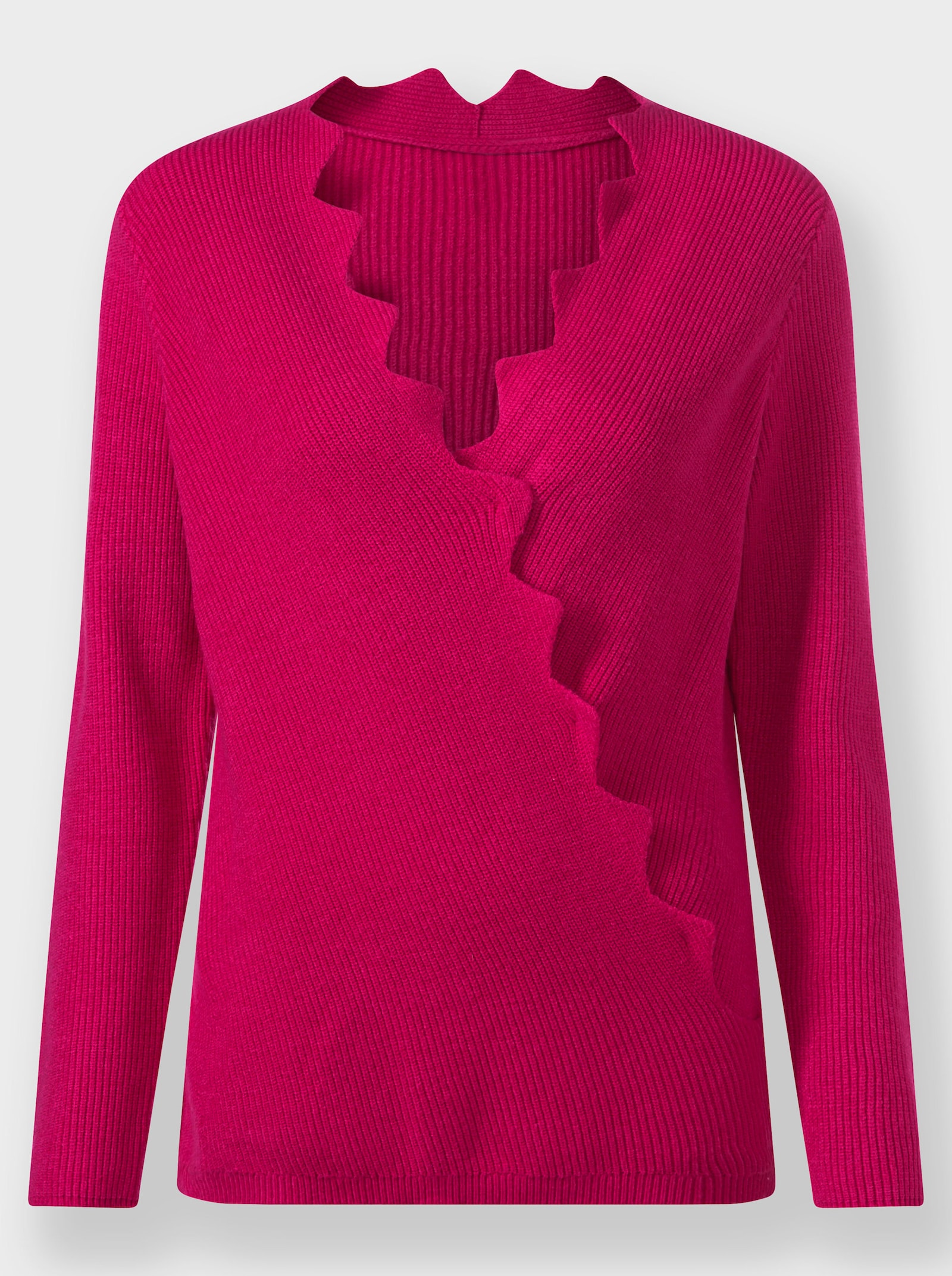 heine Langarm-Pullover in Wickel-Optik - pink