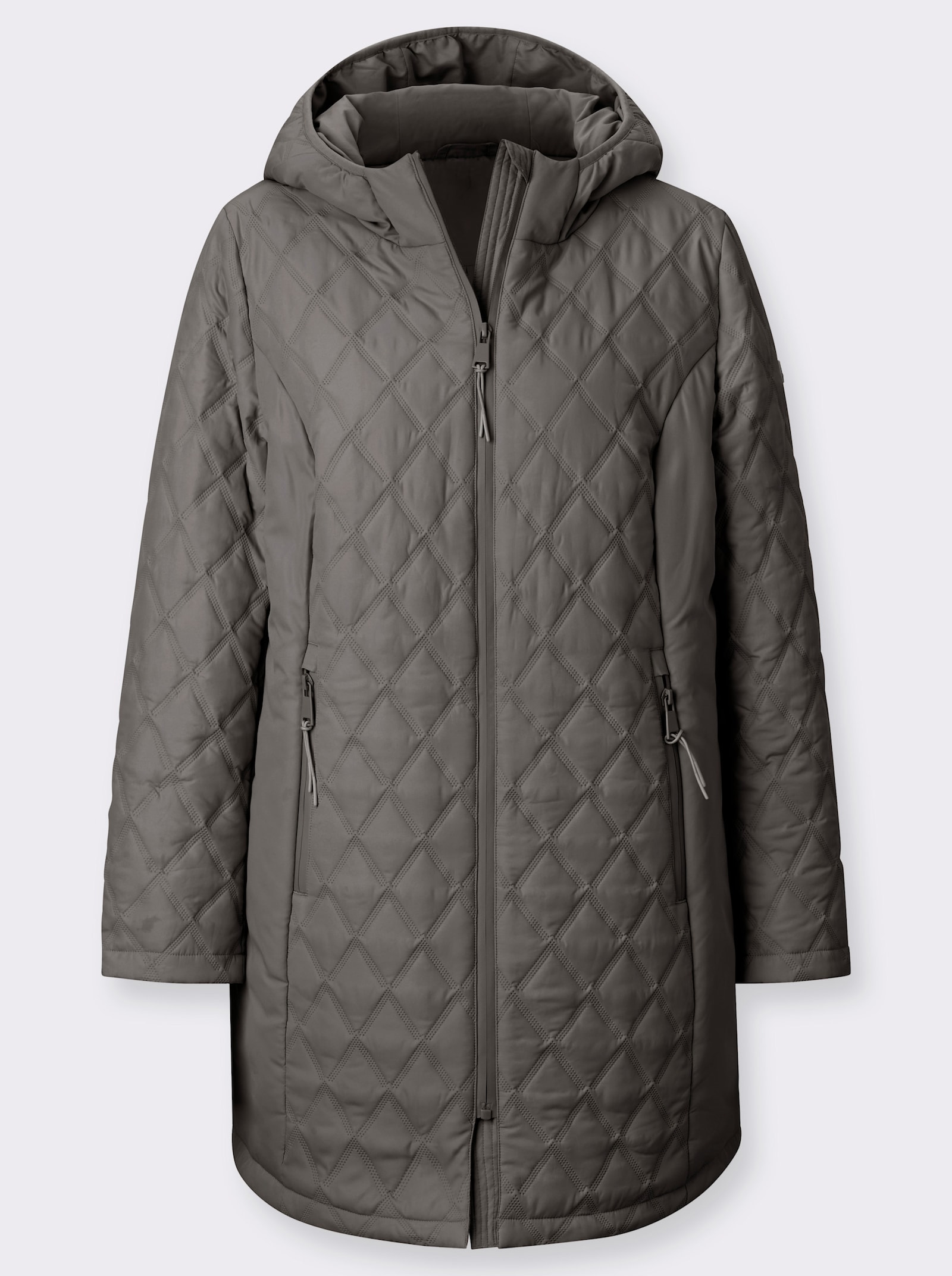 Kapuzenjacke im Rautenmuster - graphit