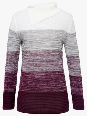 Pullover - aubergine-gemustert