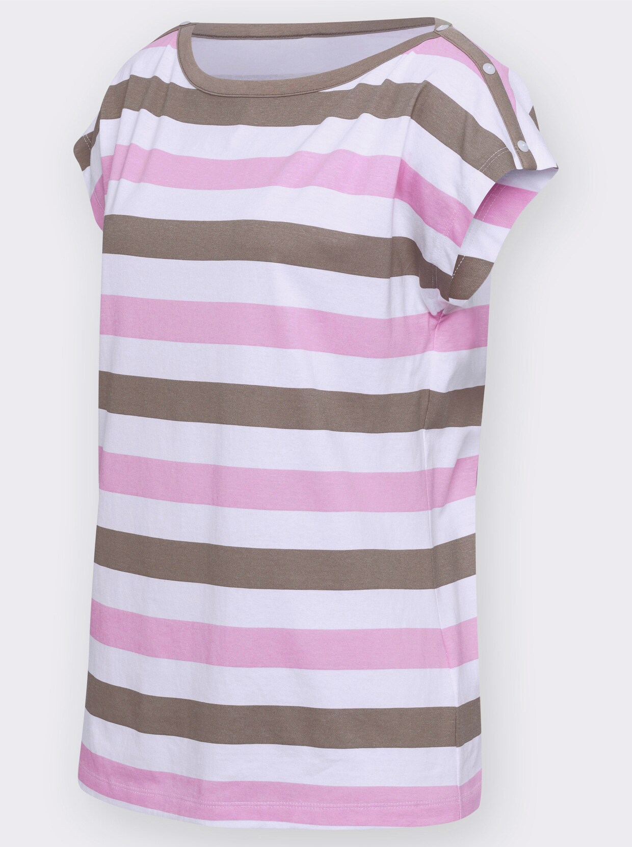Gestreept shirt - roze/taupe gestreept