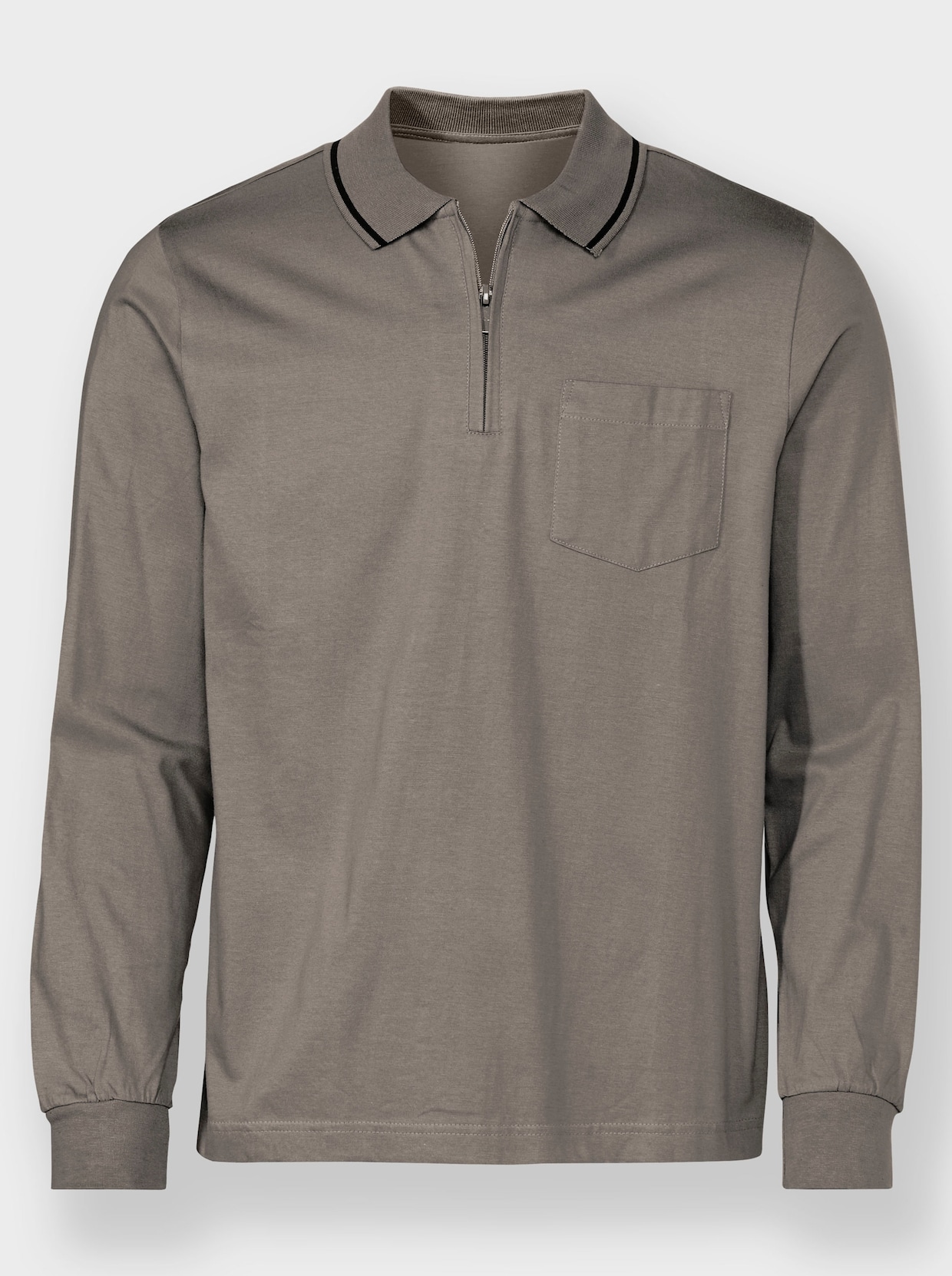 Catamaran Poloshirt met lange mouwen - taupe
