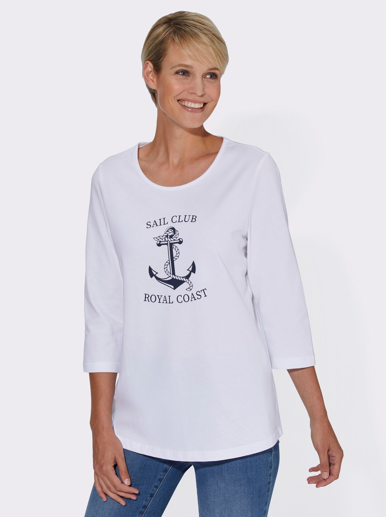 Shirt met 3/4-mouw - wit