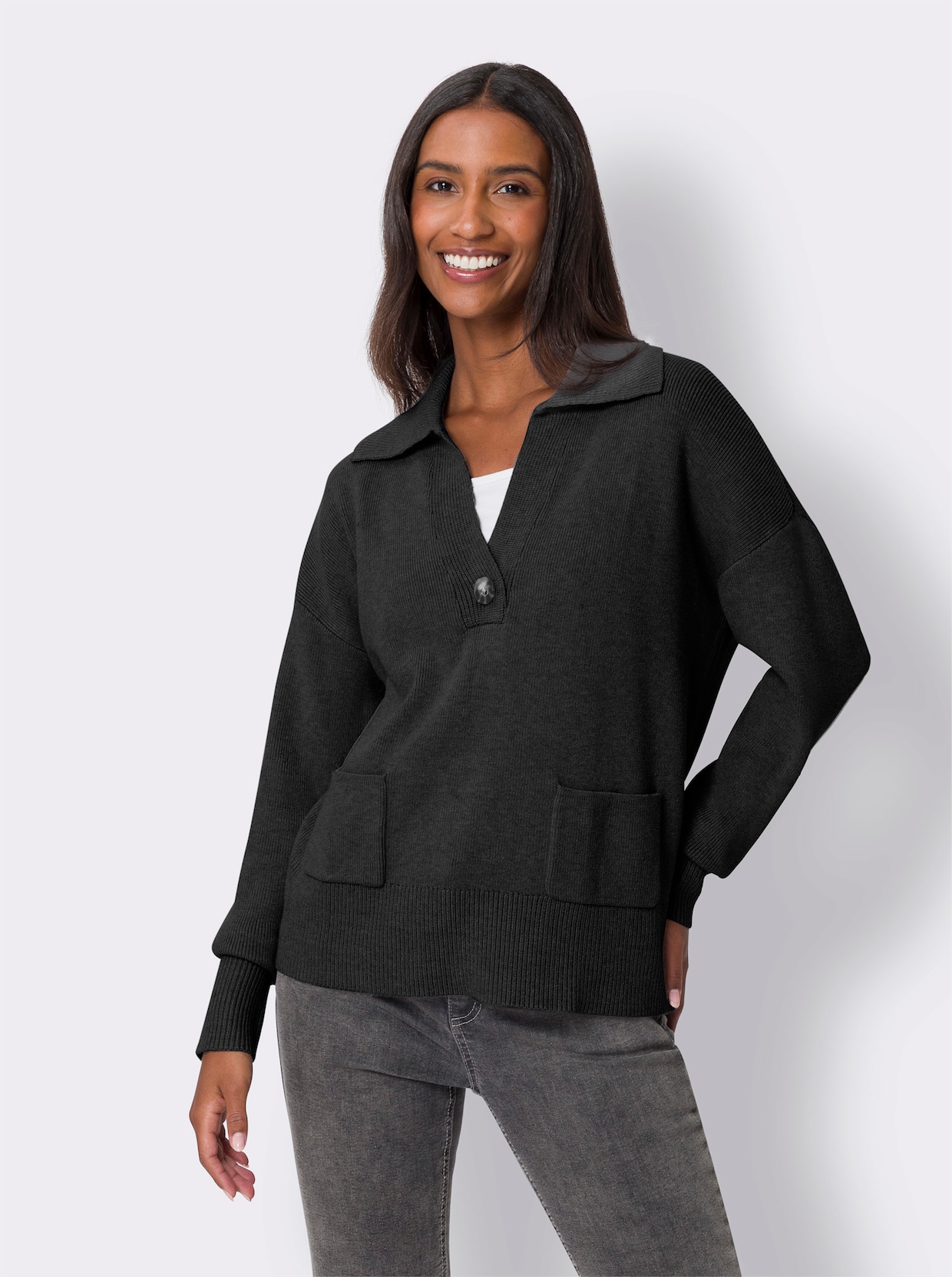 heine Polopullover - zwart