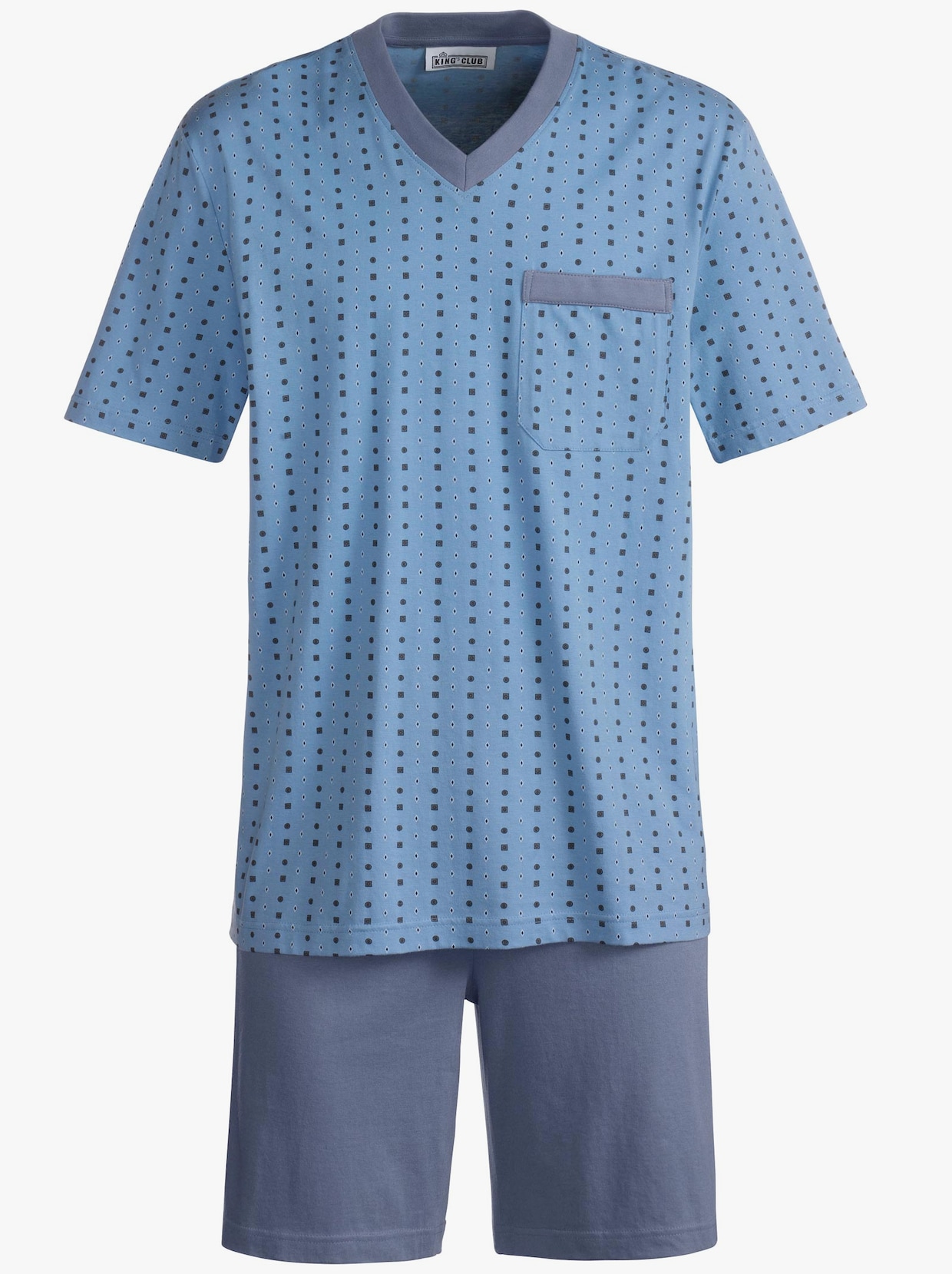 KINGsCLUB Krátke pyžamá - mätová + modrá