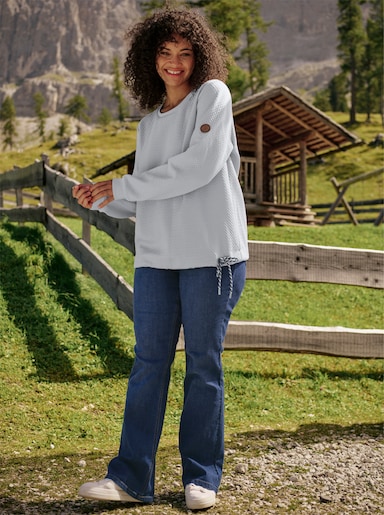 sheego Sweatshirt in strukturierter Optik - hellgrau