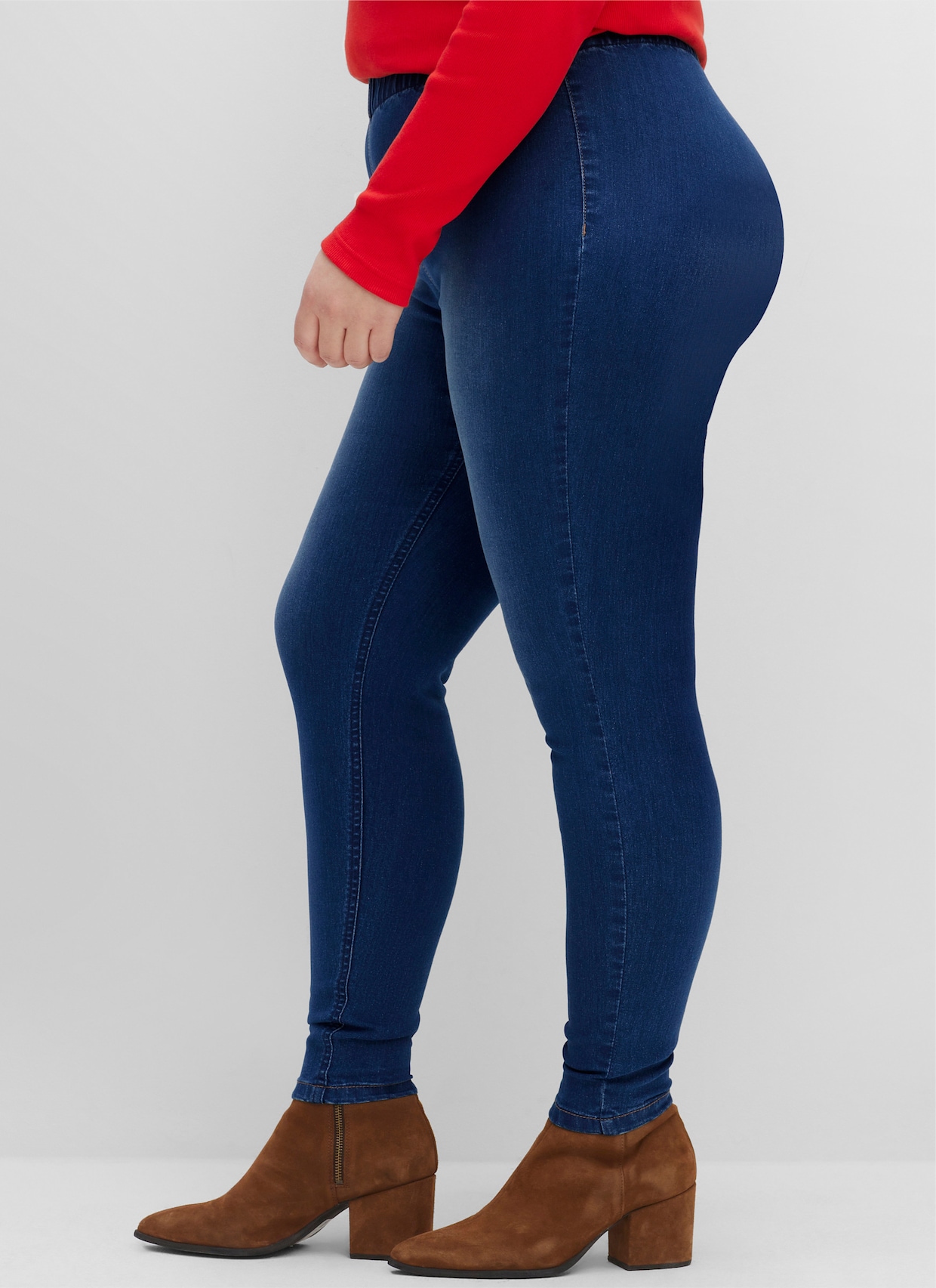 sheego Jeansjeggings - blue denim + dark blue denim