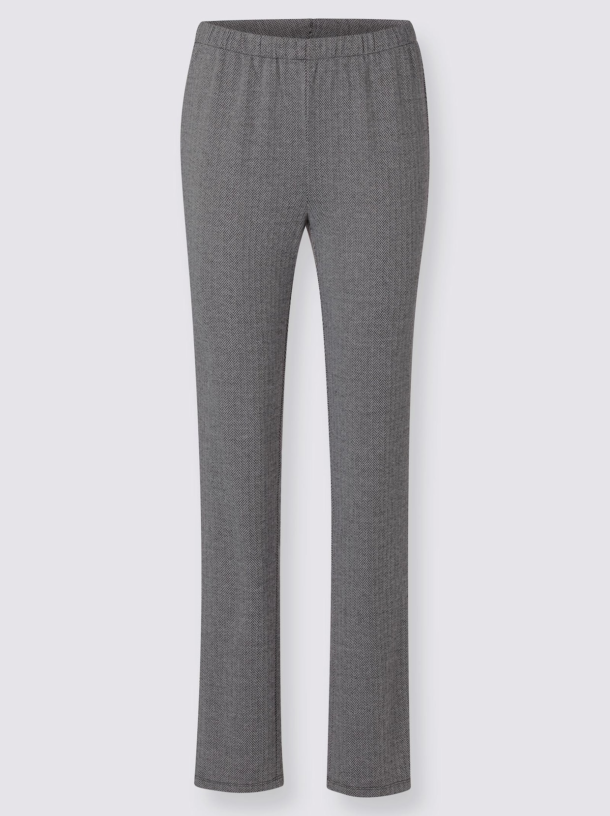 comfortbroek - zwart/grijs gedessineerd