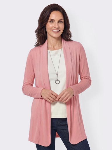 Shirtjacke in Feinstrick-Optik - rosenquarz