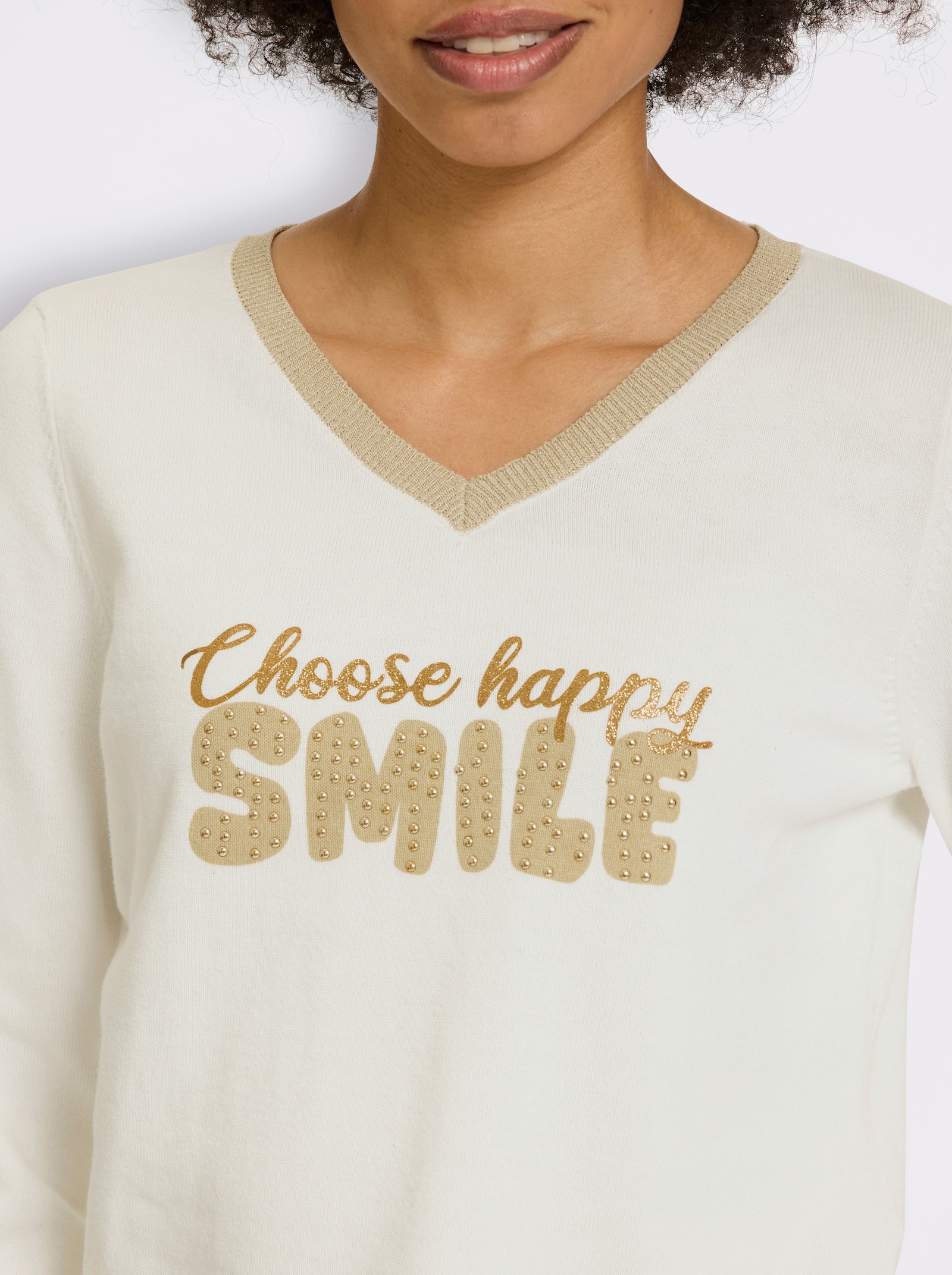 heine Pullover mit Glanzdetails - ecru