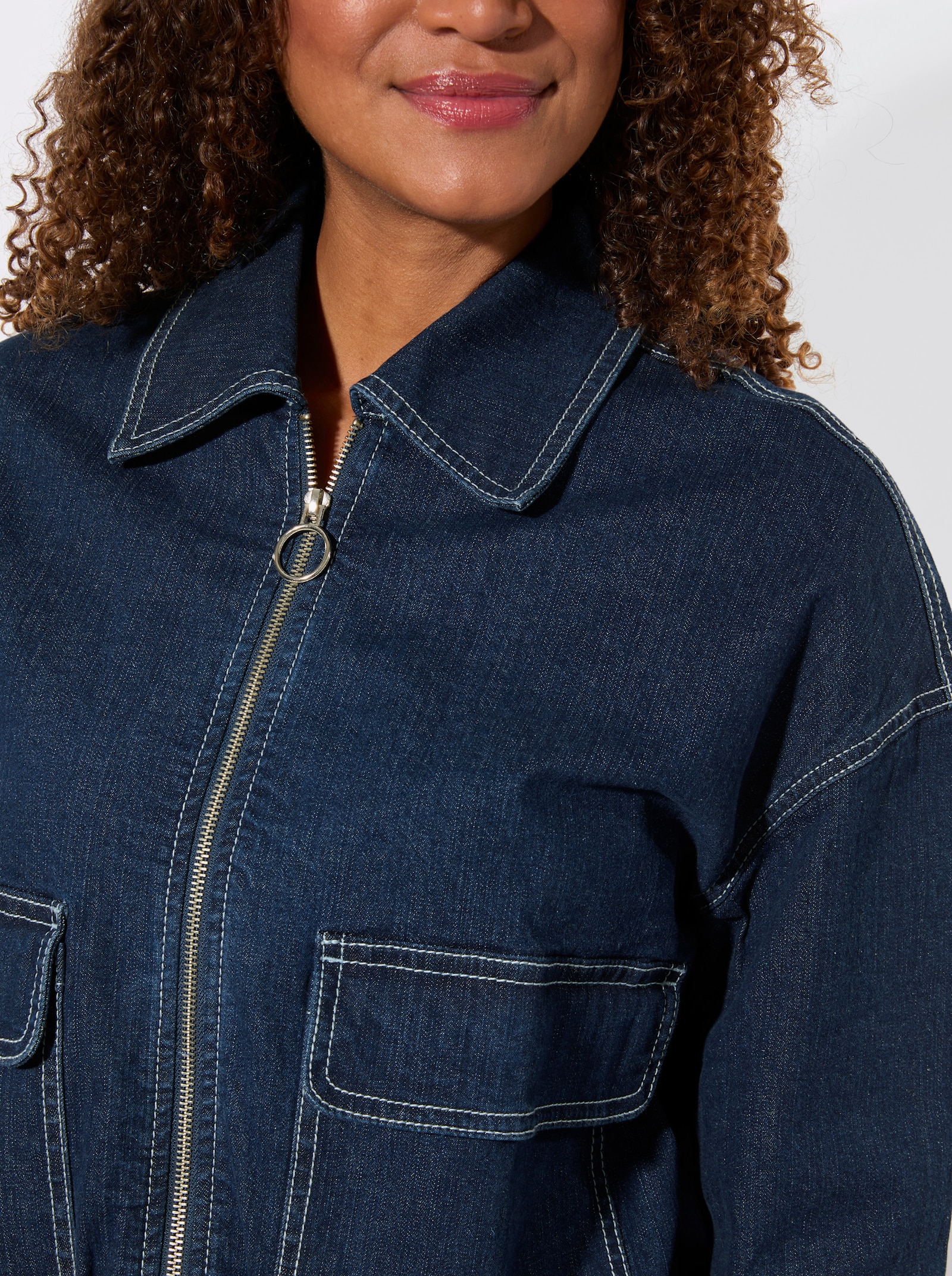 Jeansjacke mit Stretch-Anteil - blue-stone-washed