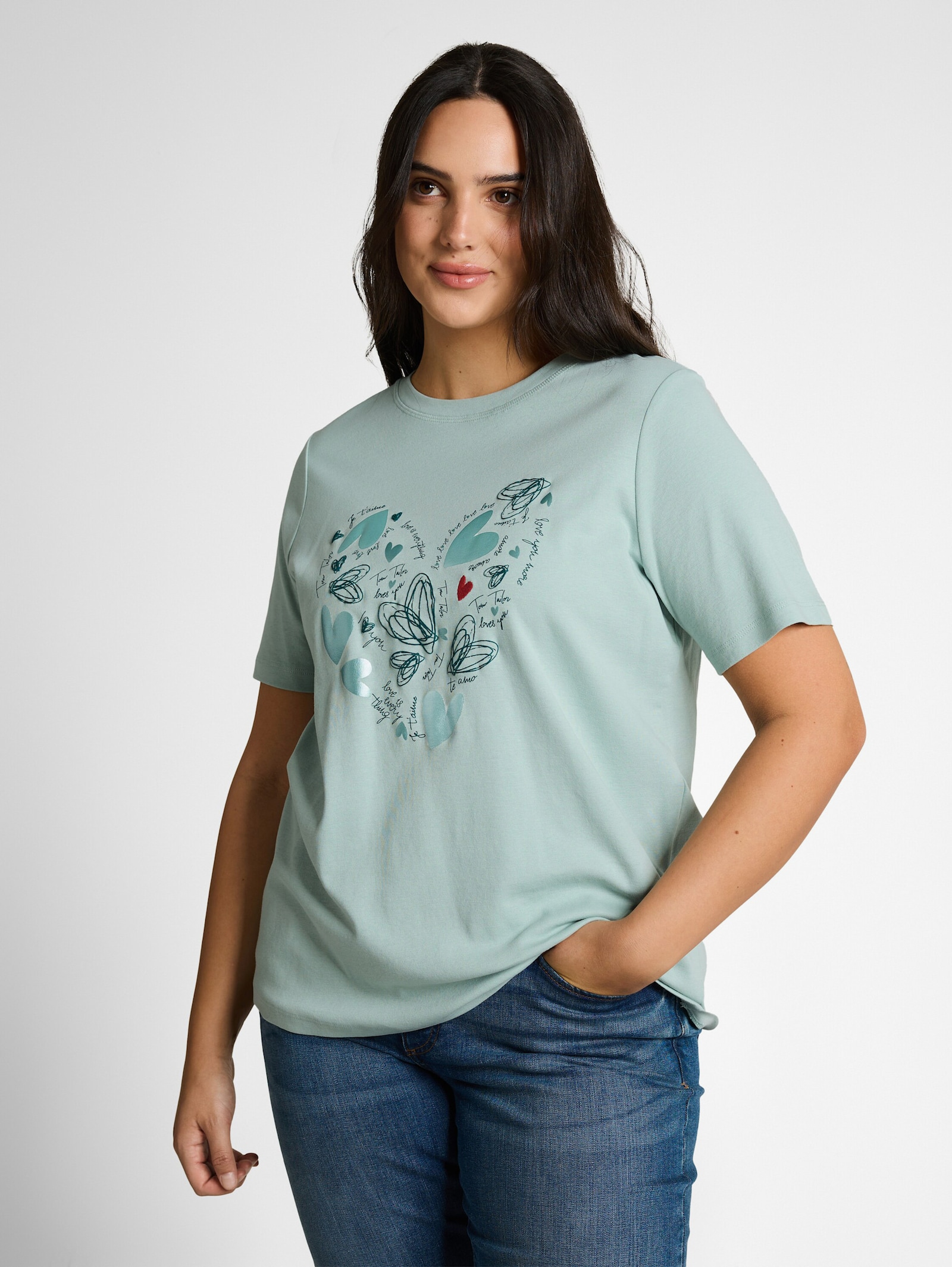 TOM TAILOR PLUS T-Shirt - soft dusty blue