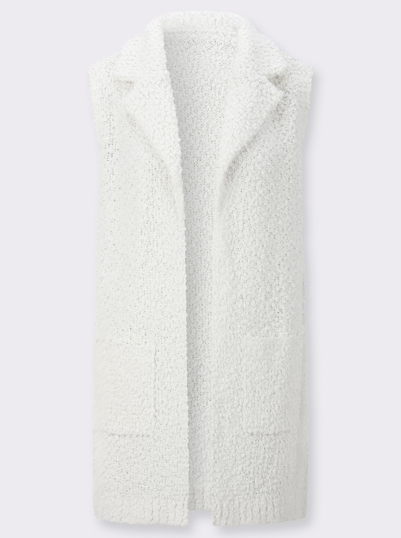 Longweste in Bouclé-Qualität - ecru