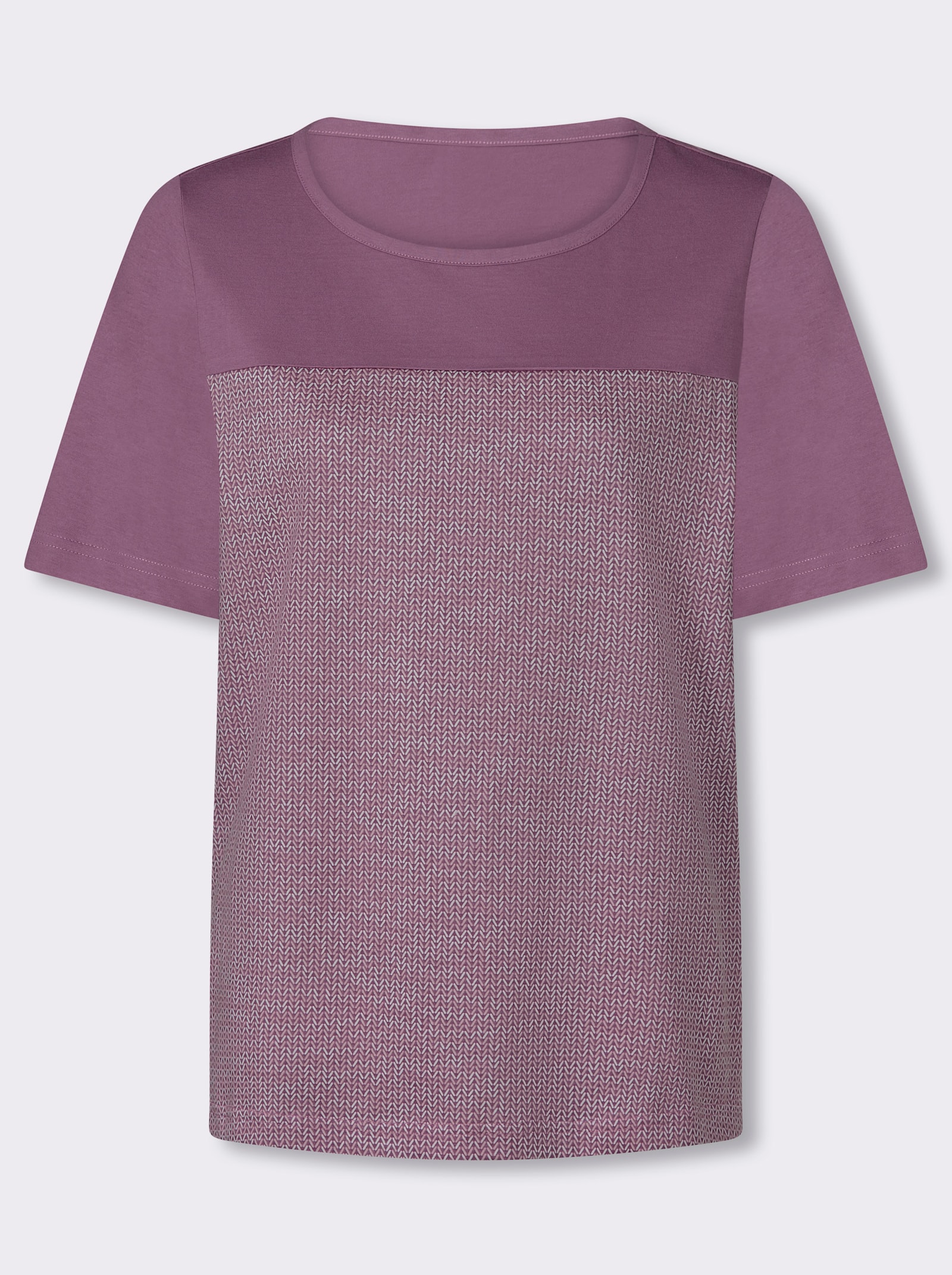 Shirt met korte mouwen in mêleelook - violet/mauve bedrukt
