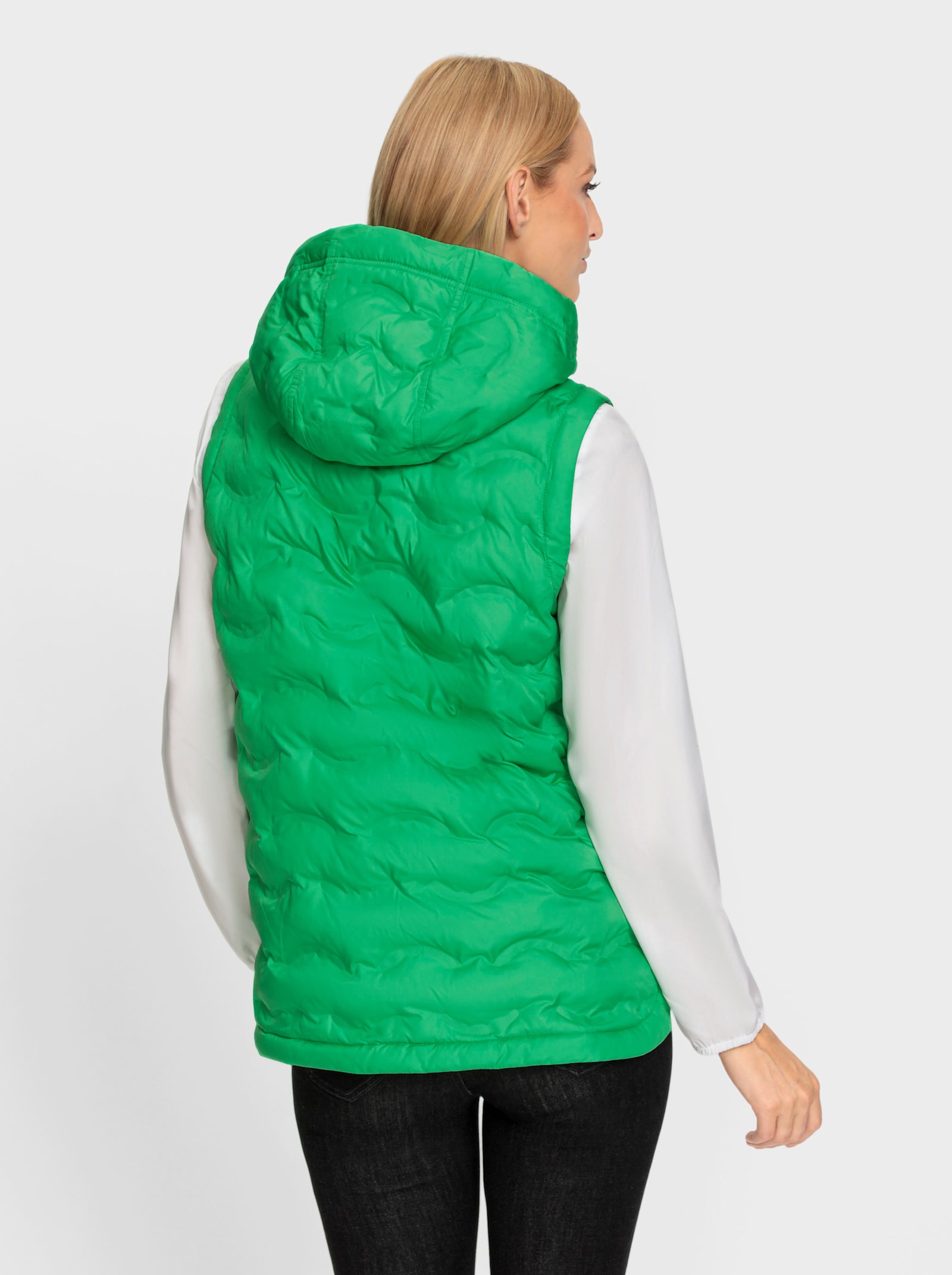 heine Bodywarmer met capuchon - grasgroen