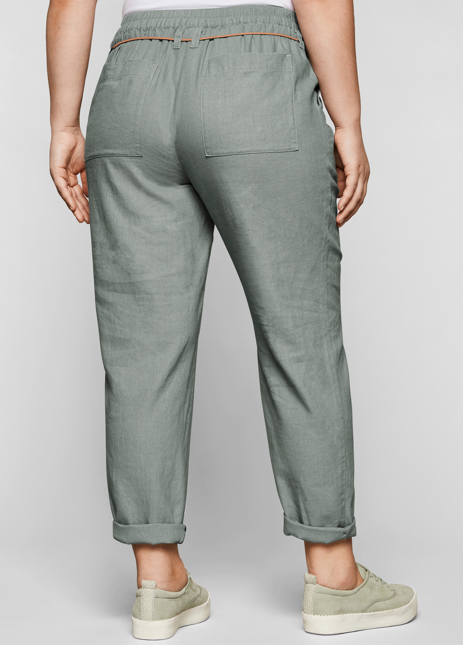 sheego Comfortbroek in linnenmix - eucalyptus