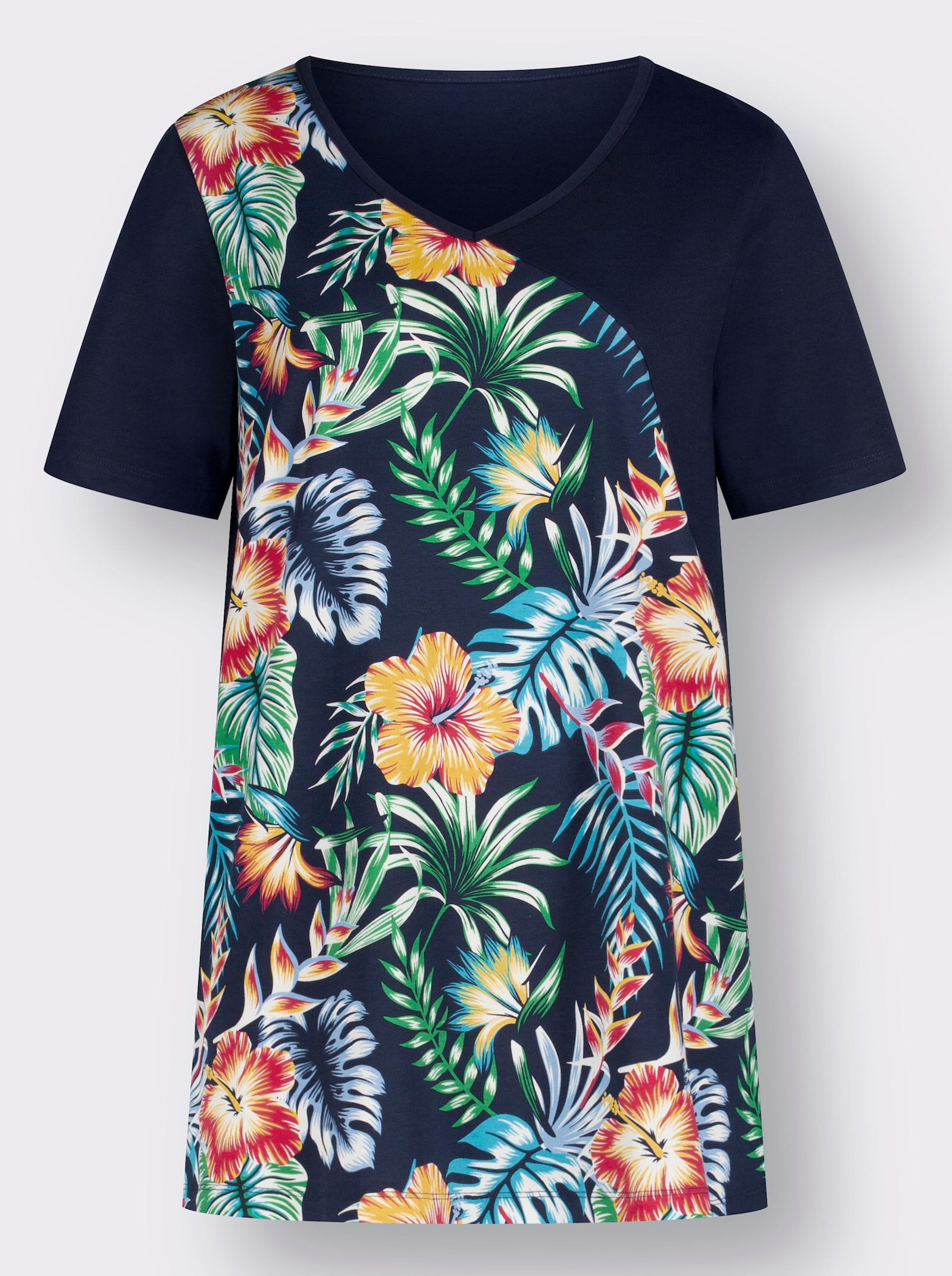 Shirt en legging van katoen - marine/turquoise bedrukt