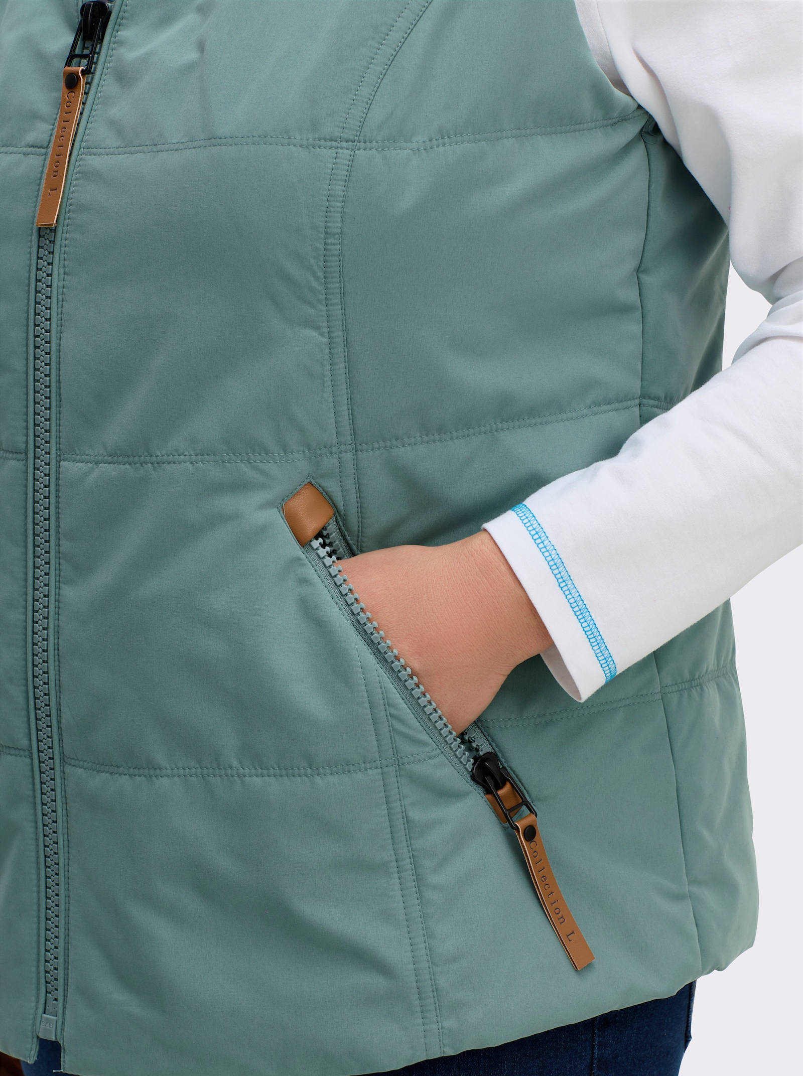 Steppweste in Microfaser-Qualität - jade