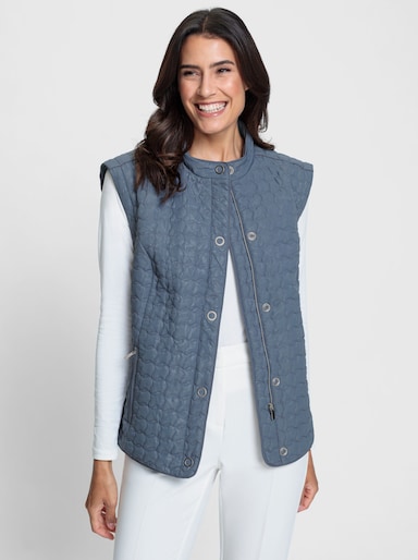 2-in-1-Jacke gesteppt - rauchblau-bedruckt