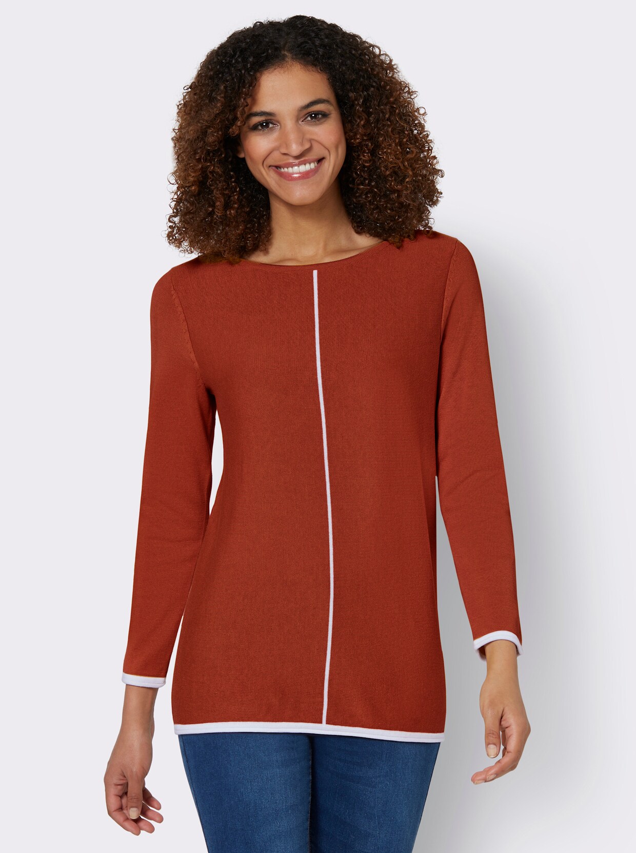 Strickpullover - rostrot