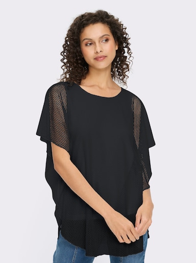 heine Kurzarmshirt im Poncho-Stil - schwarz