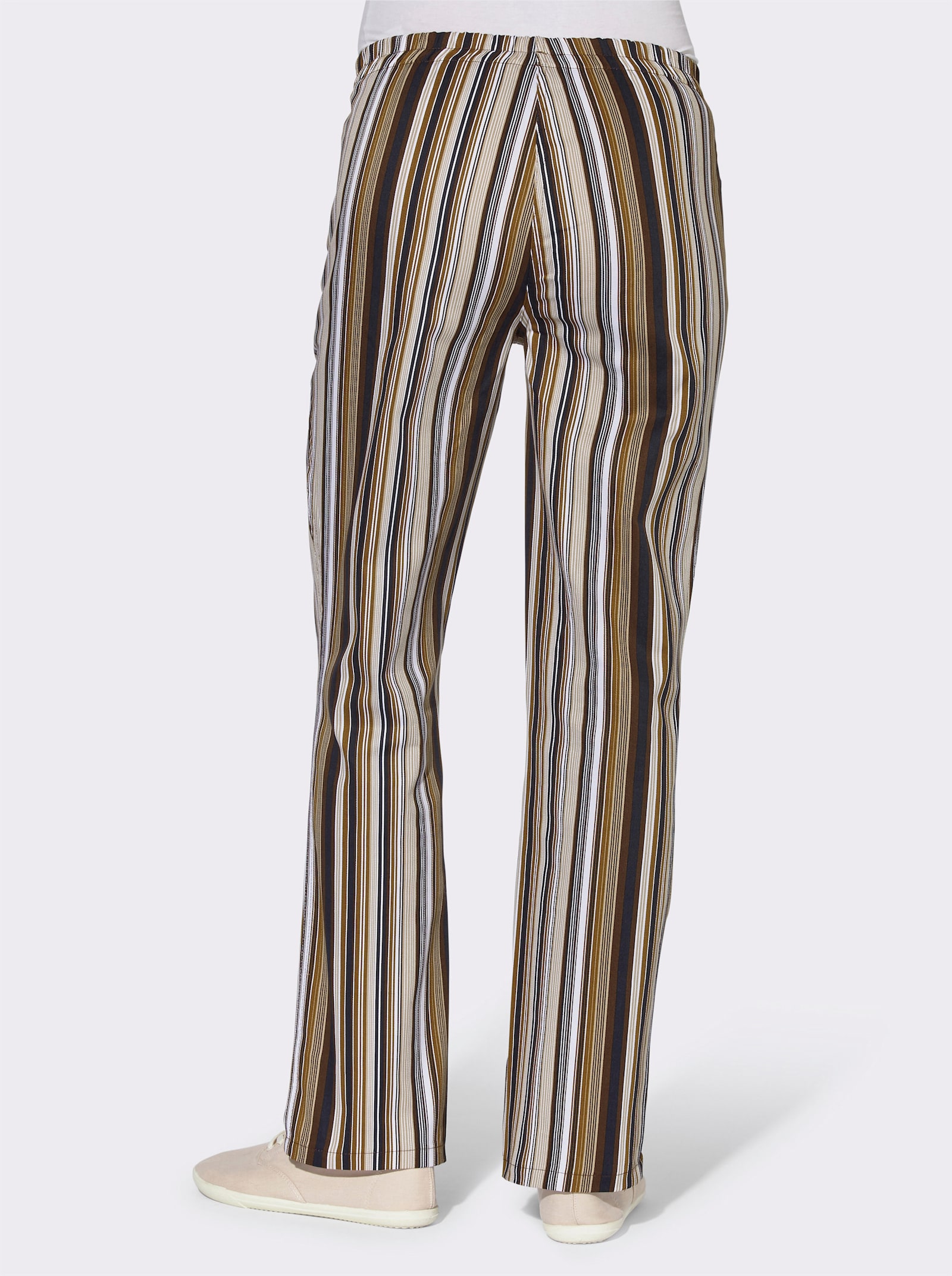 Schlupfhose aus Baumwolle - dunkelbraun-gestreift