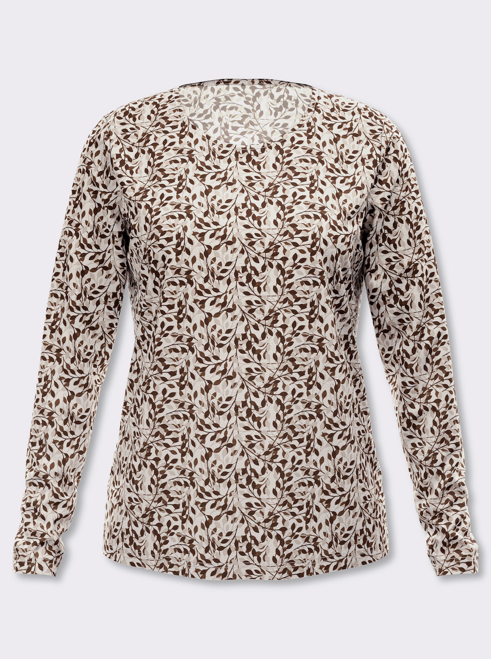 Print-Shirt - schoko-braun-bedruckt