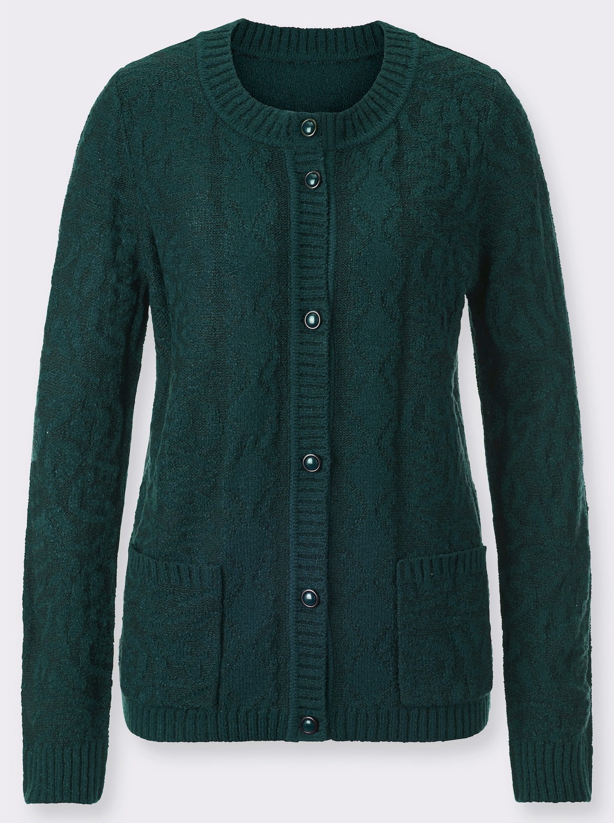 Strickjacke - petrol-meliert