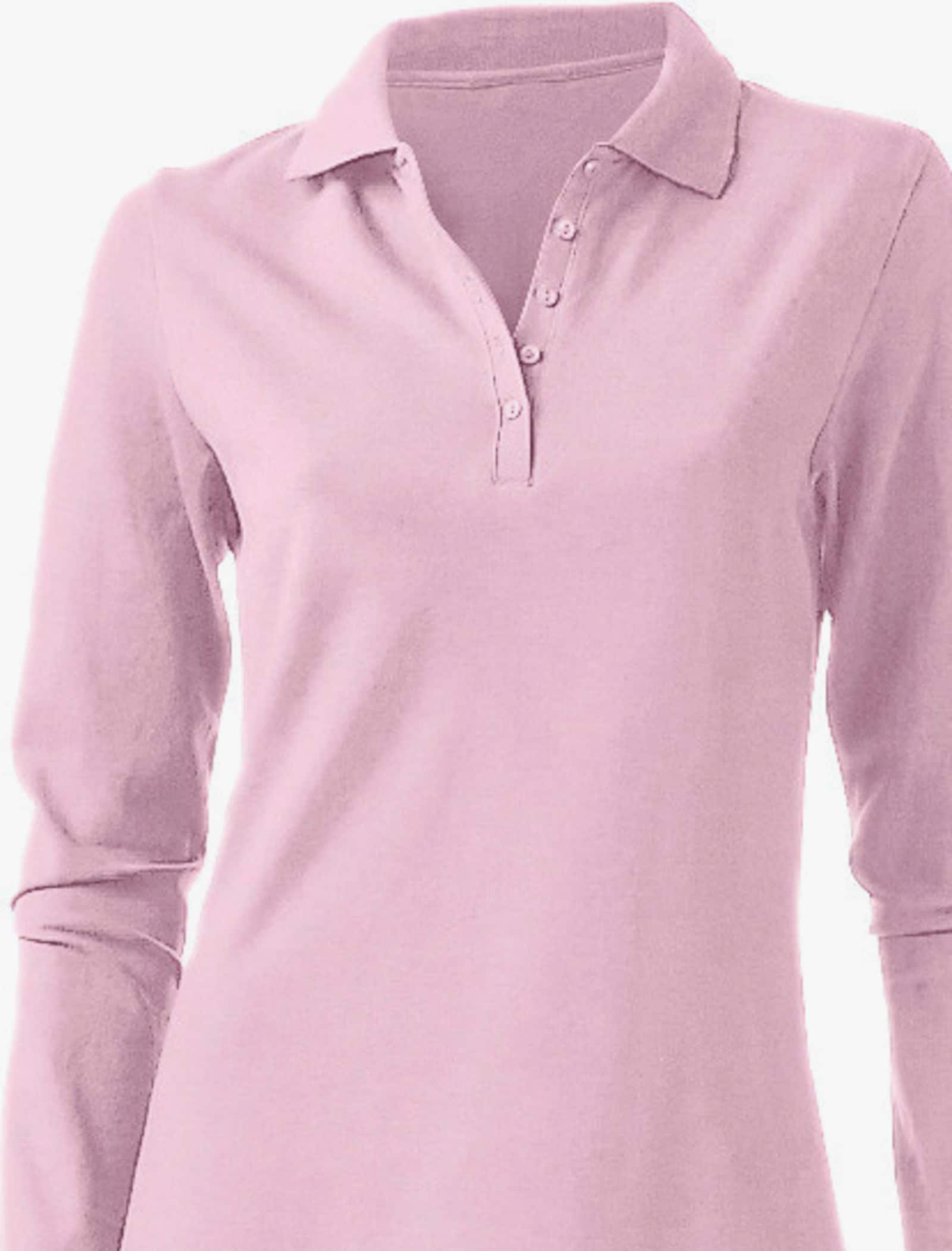 heine Langarm-Poloshirt in Pikee-Qualität - rosé
