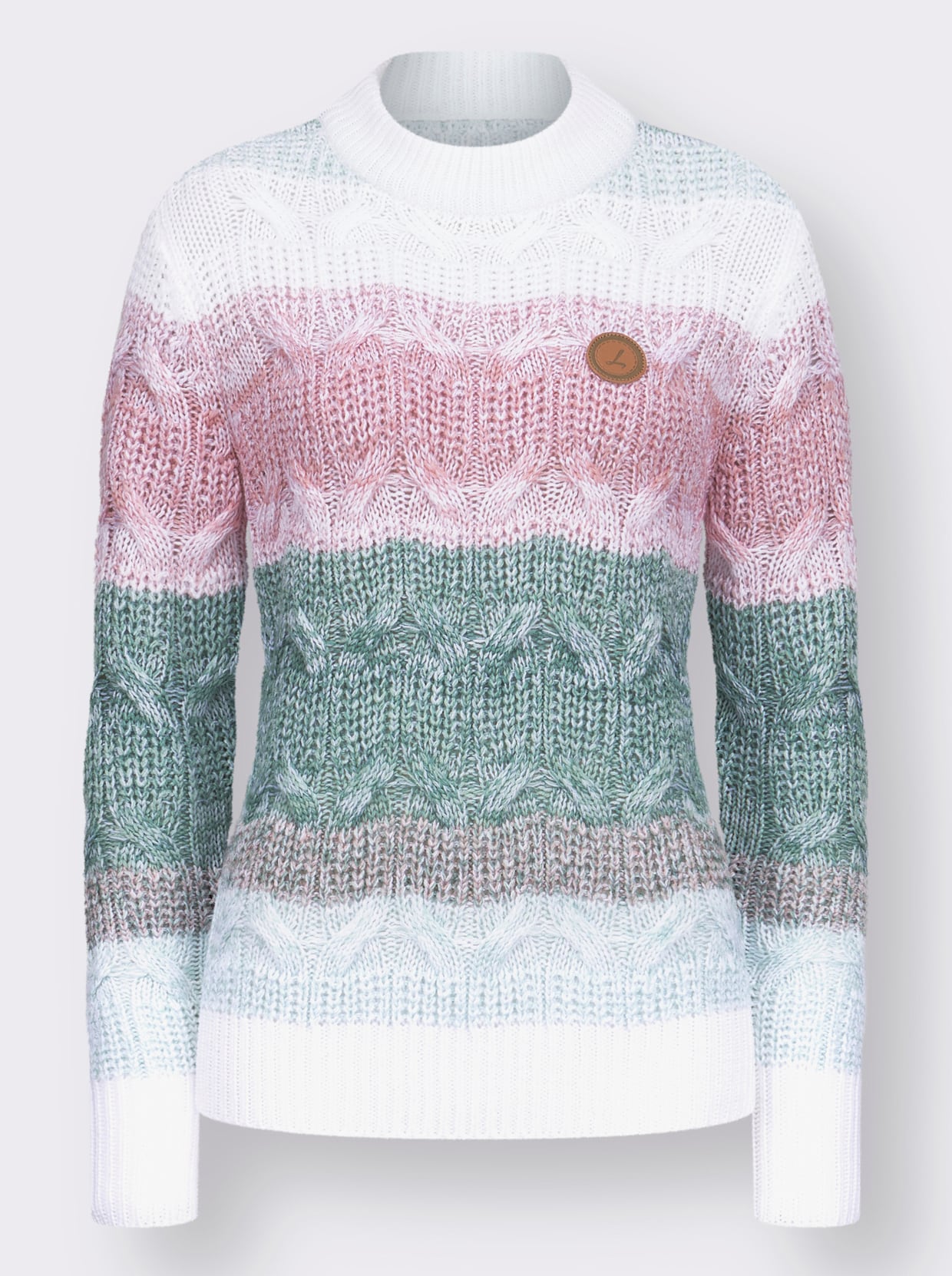 Pullover - jade-weiss-meliert