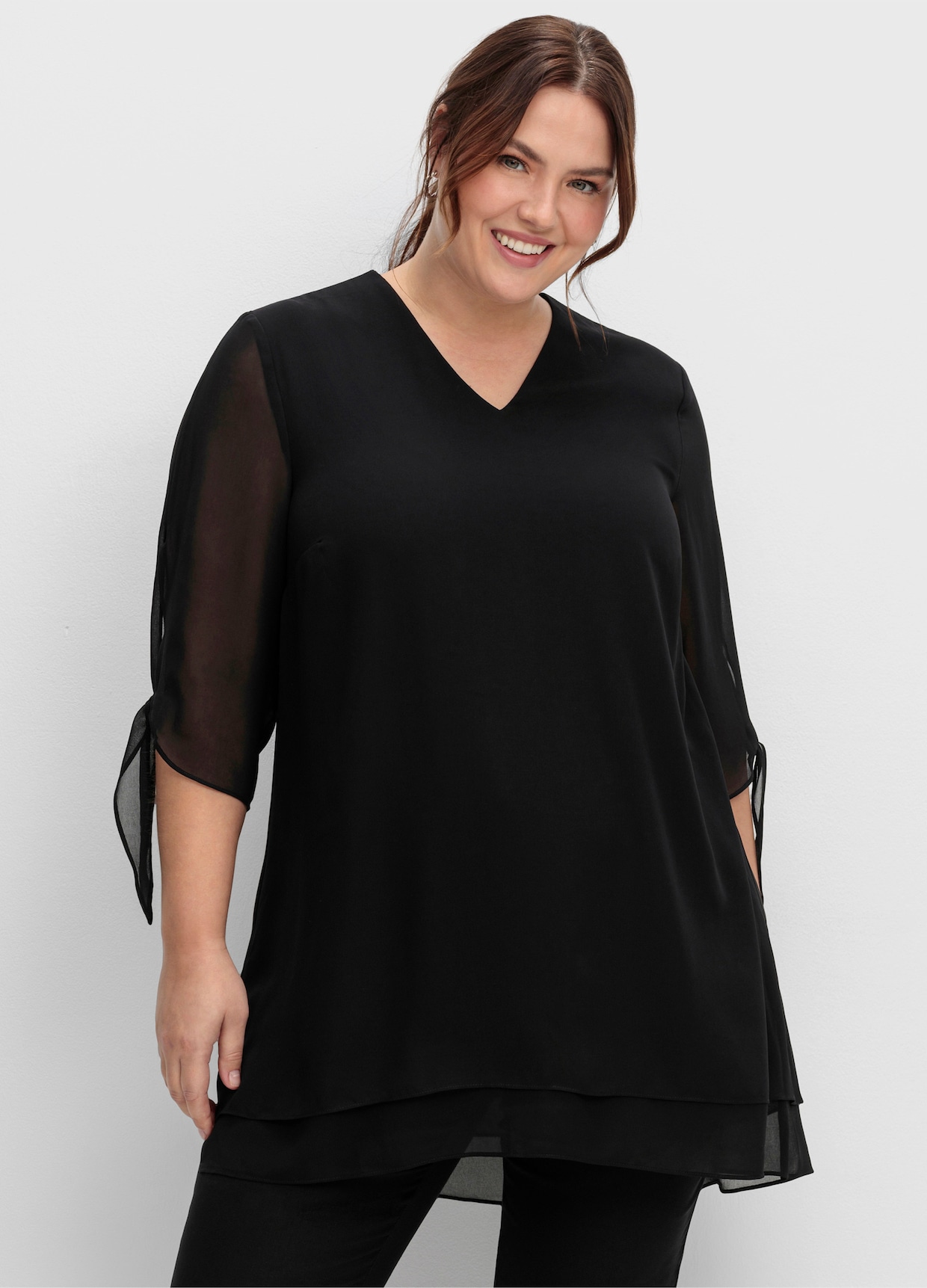 sheego Chiffonbluse - schwarz