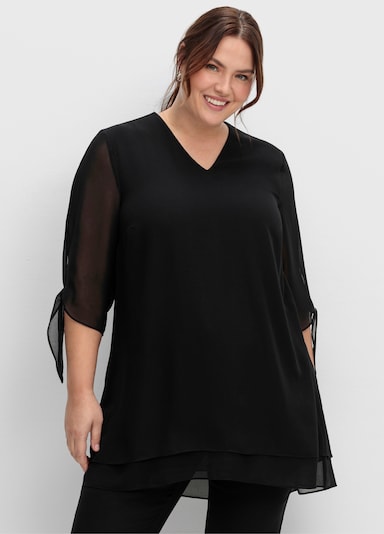 sheego Chiffonbluse - schwarz