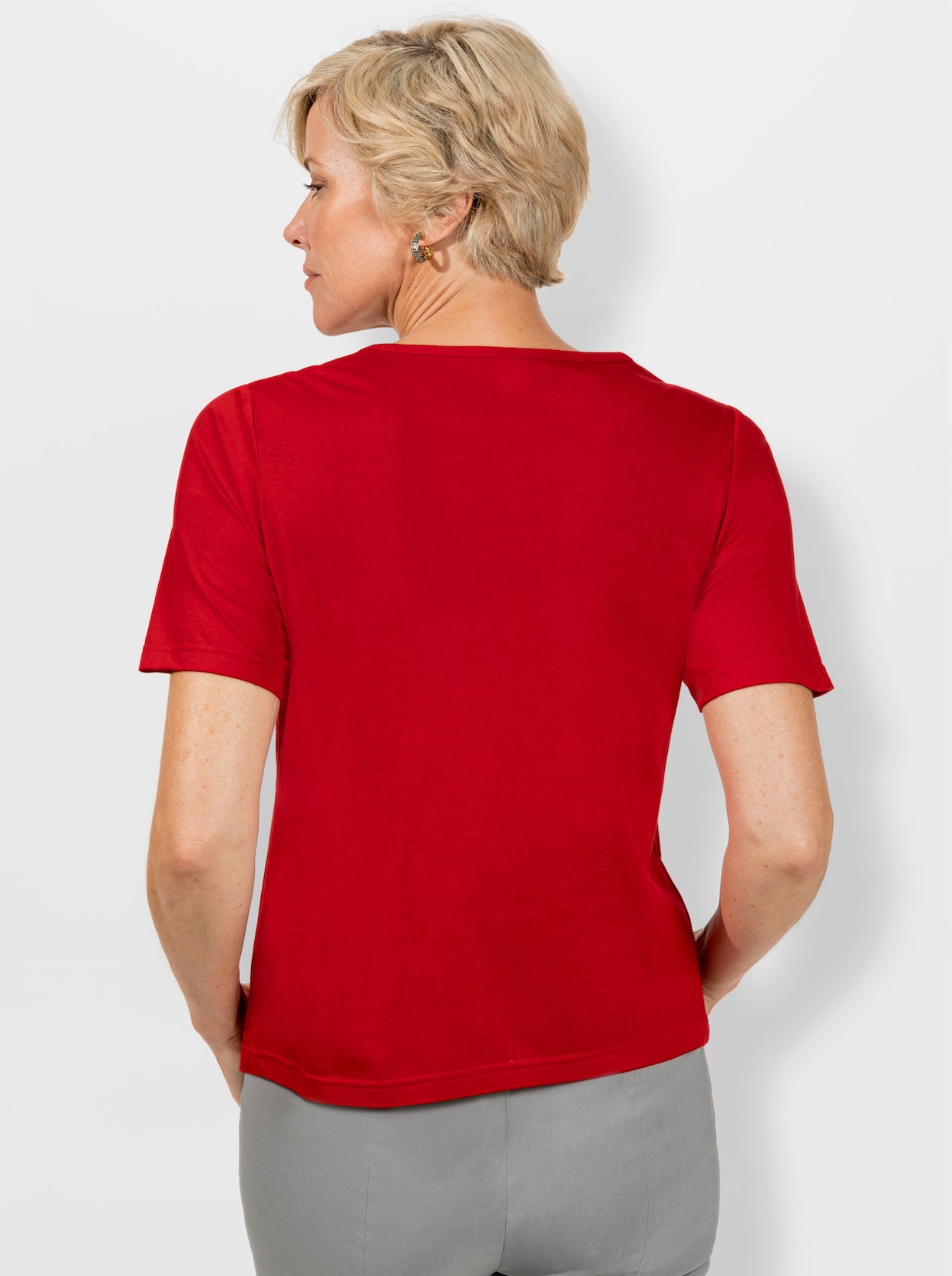 Shirt met ronde hals - rood