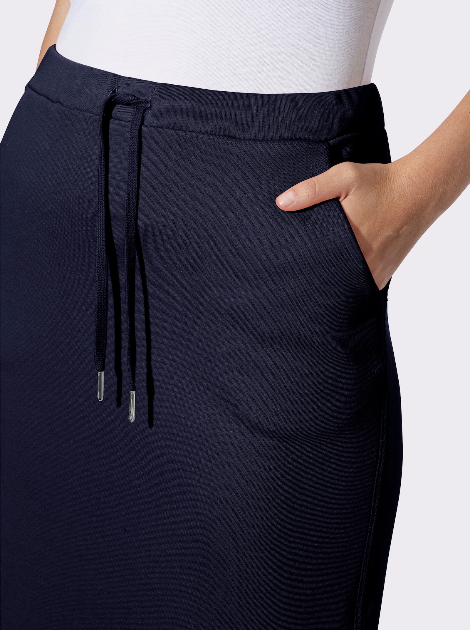 heine Sweatrock mit seitlichen Zierstreifen - marine