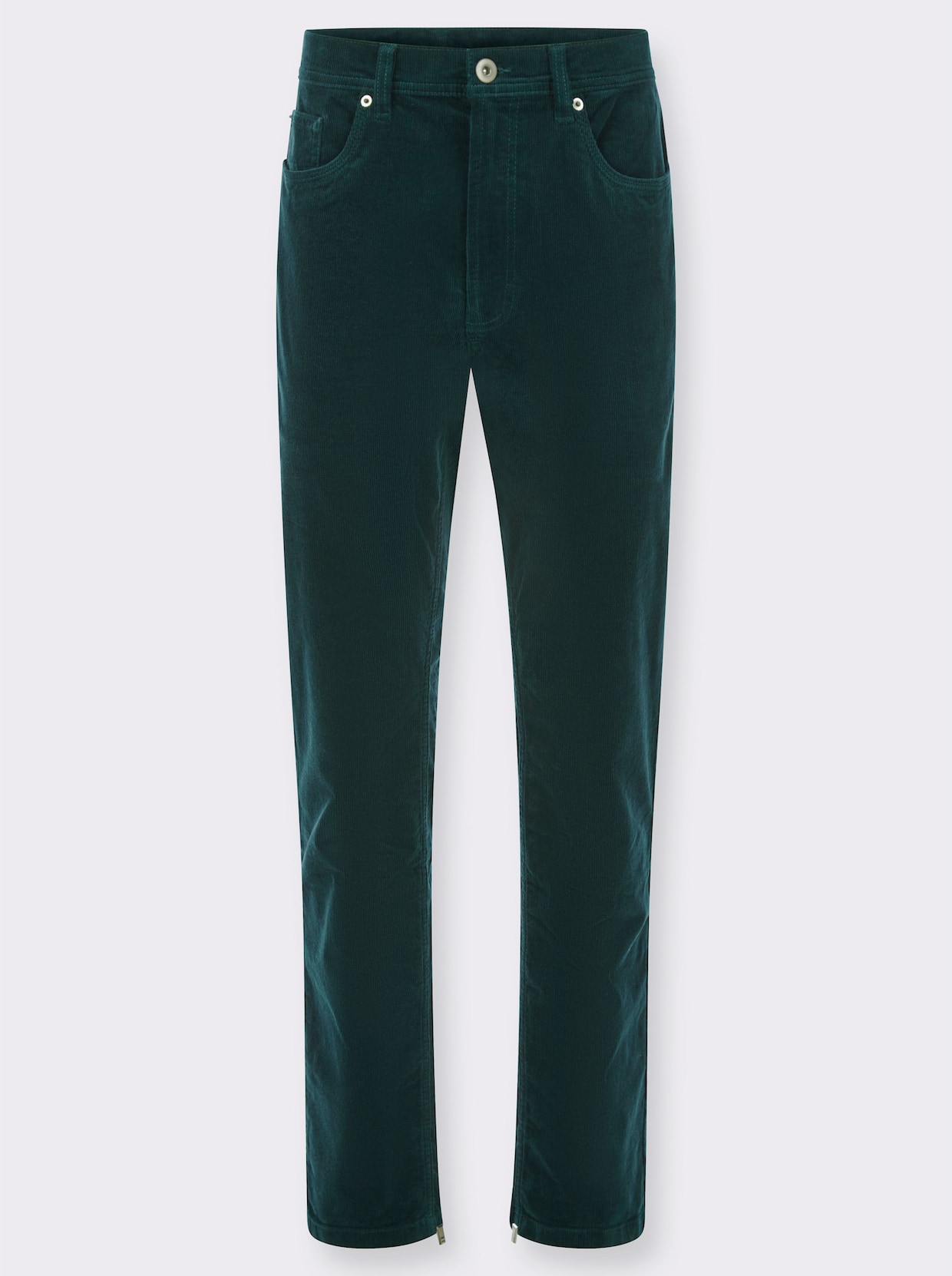Cordhose aus Baumwoll-Stretch - petrol