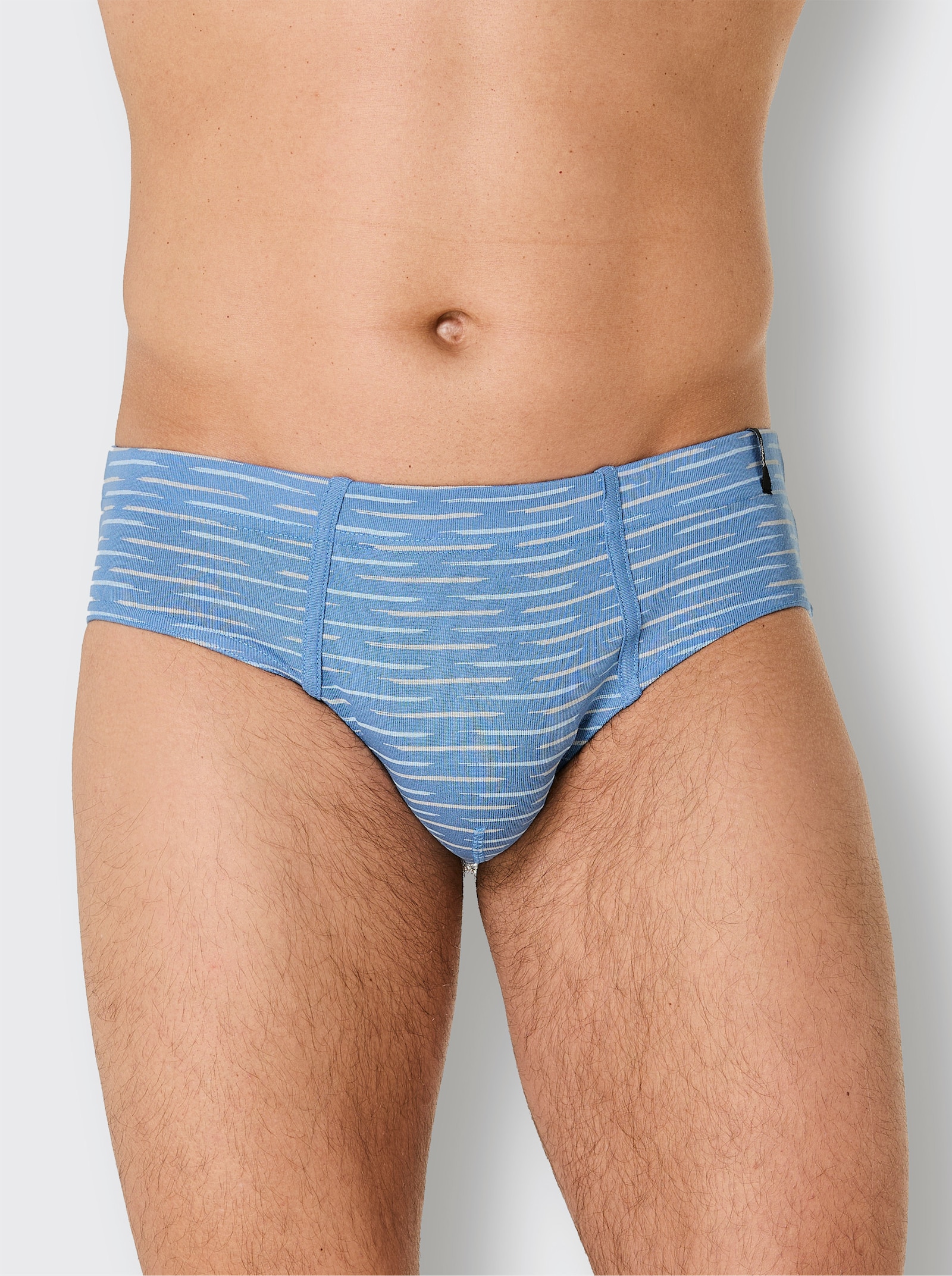 wäschepur men Slips - grau-meliert-mittelblau