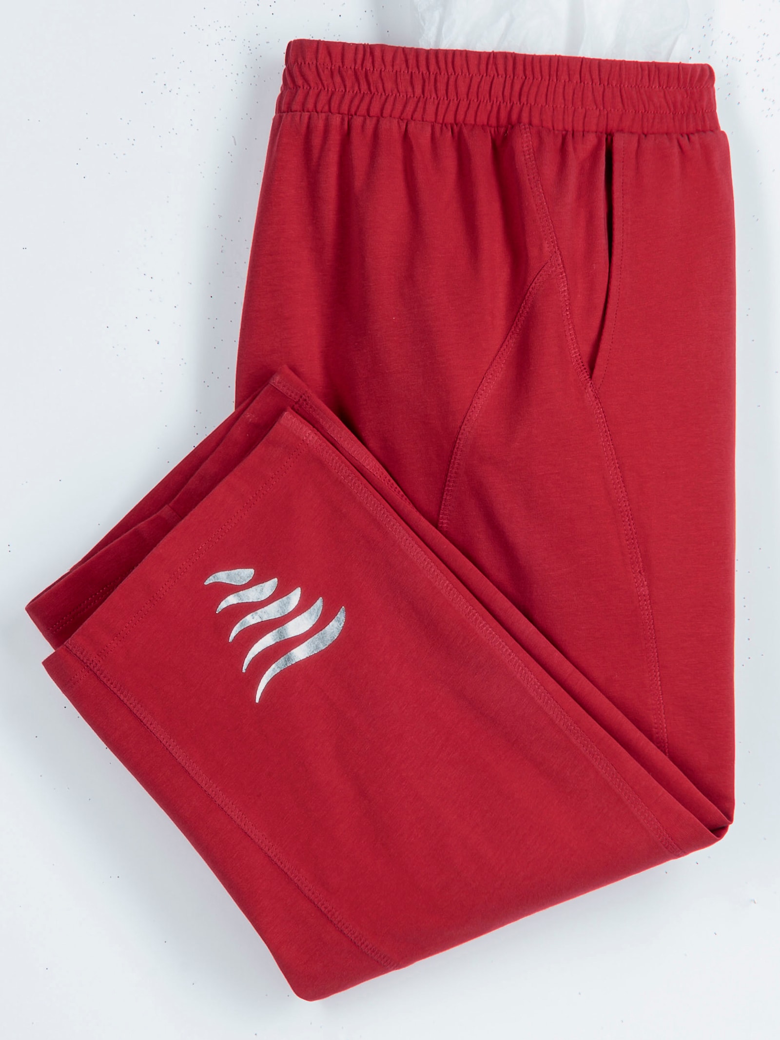 Caprihose mit geschwungenen Seitennähten - erdbeere