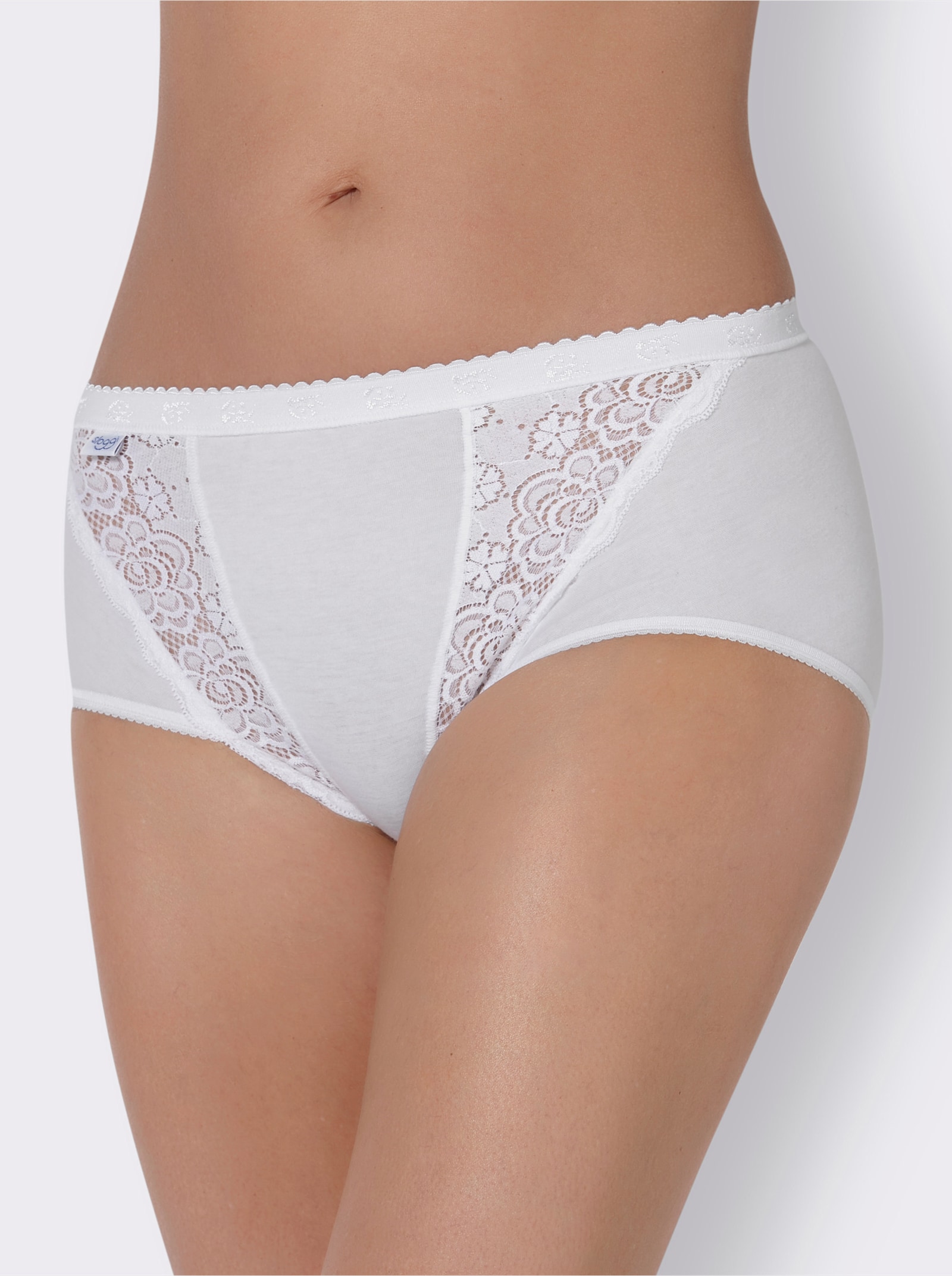 Sloggi Taillenslip mit Ziergummibund - weiß