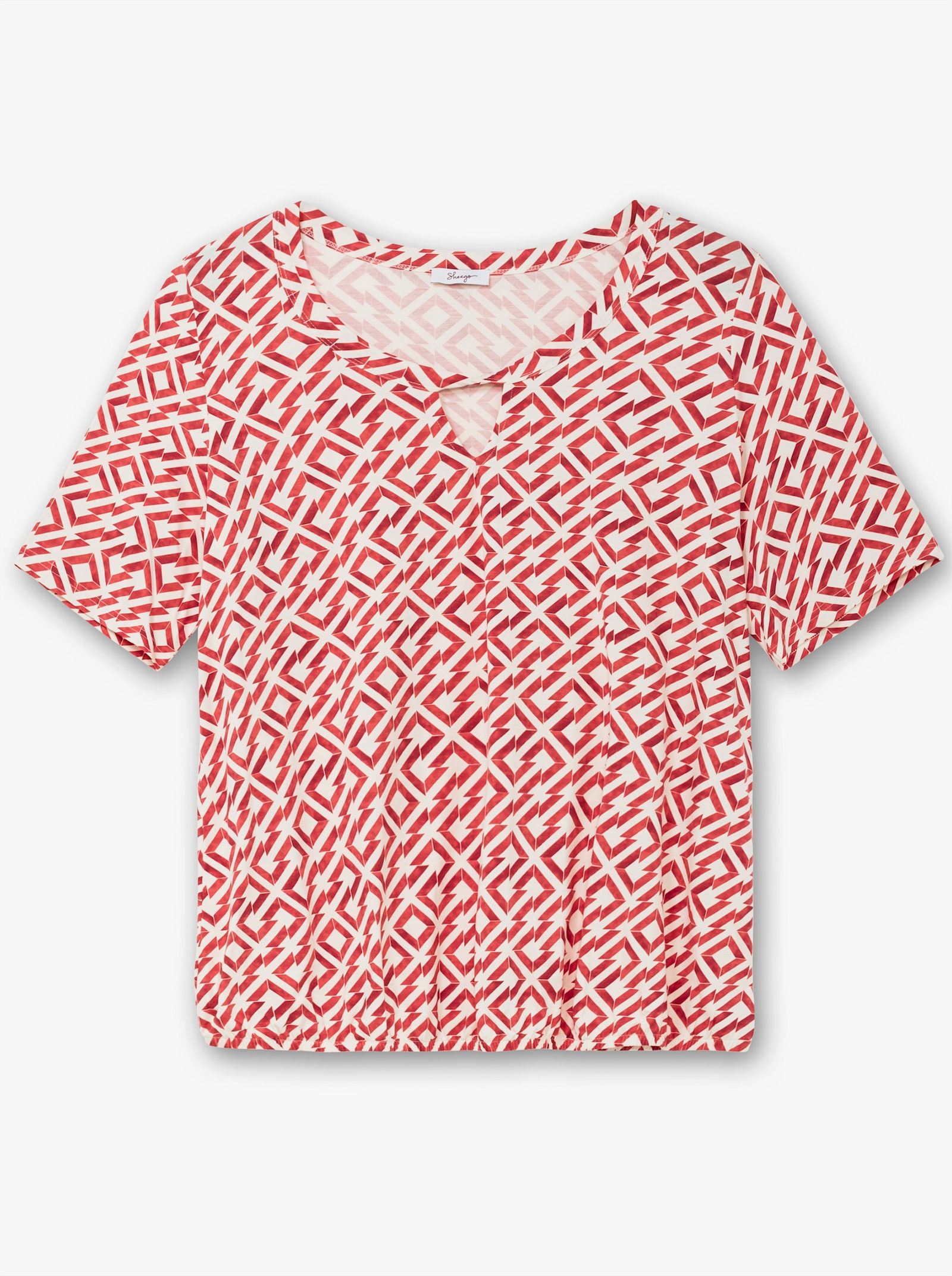 sheego Shirt met print rondom en cut-out voor - langoustine gedessineerd