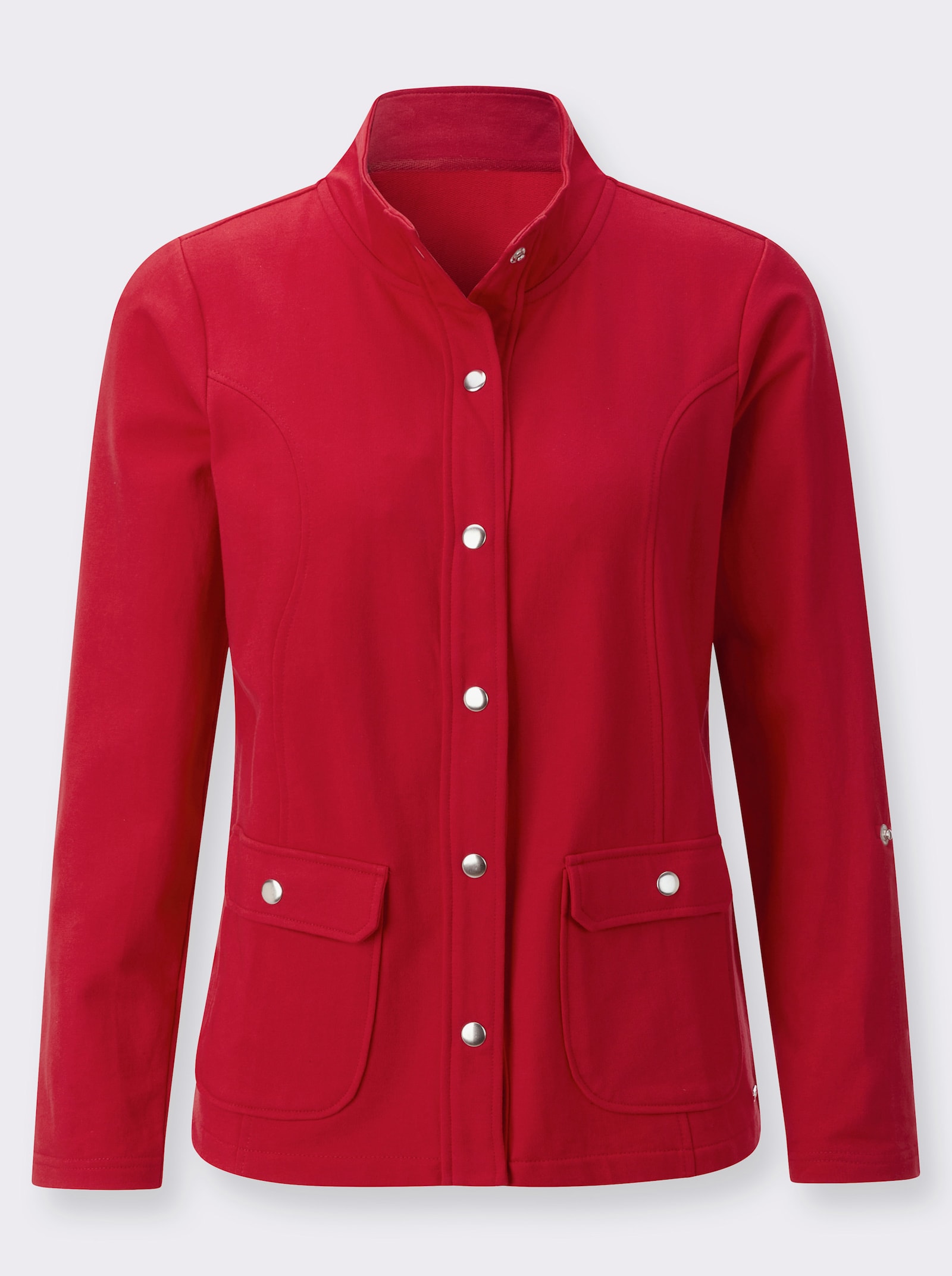 Shirtjacke mit Druckknopf-Verschluss - rot