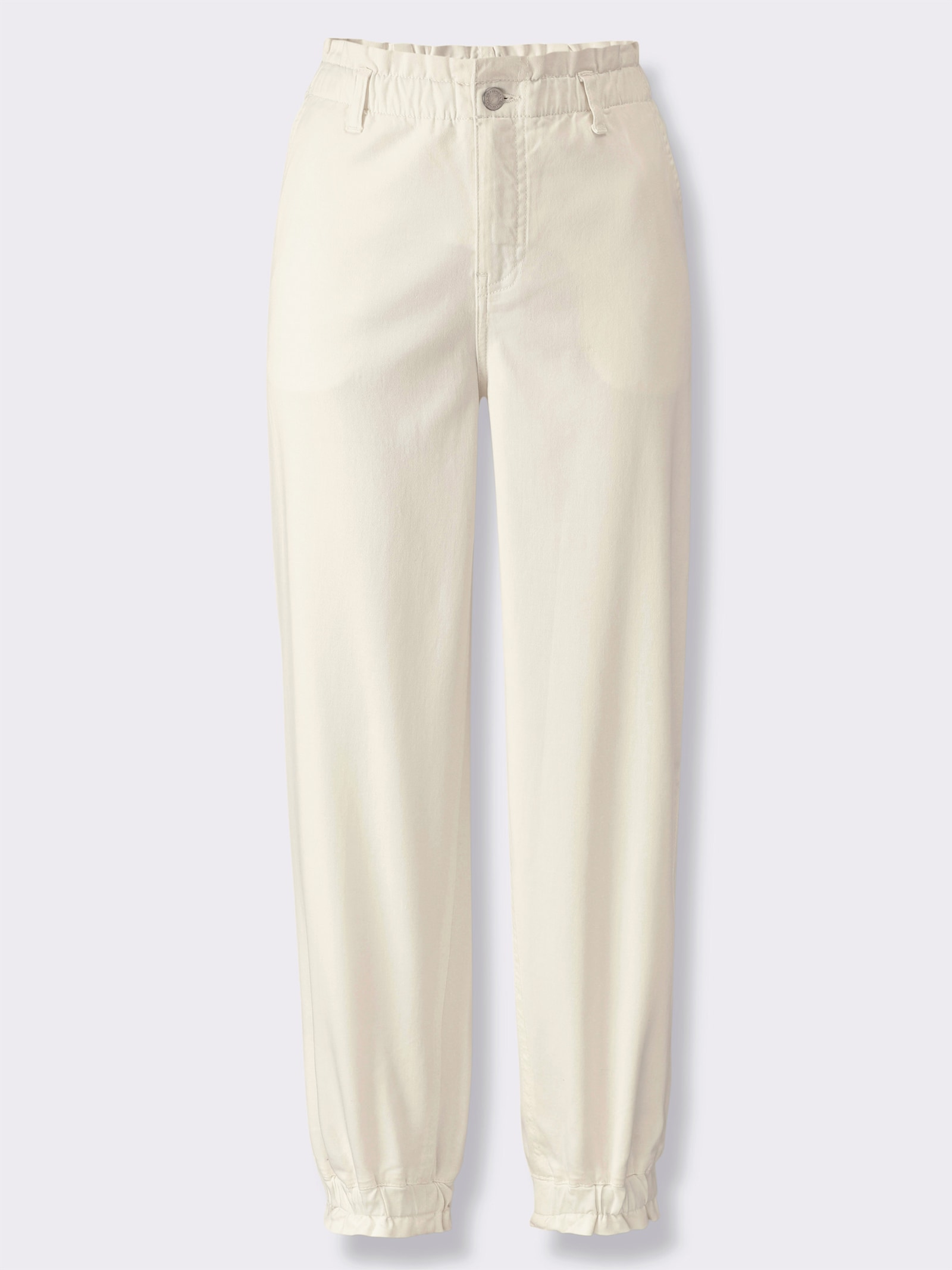 7/8-Jeans mit Elastik-Bund - ecru