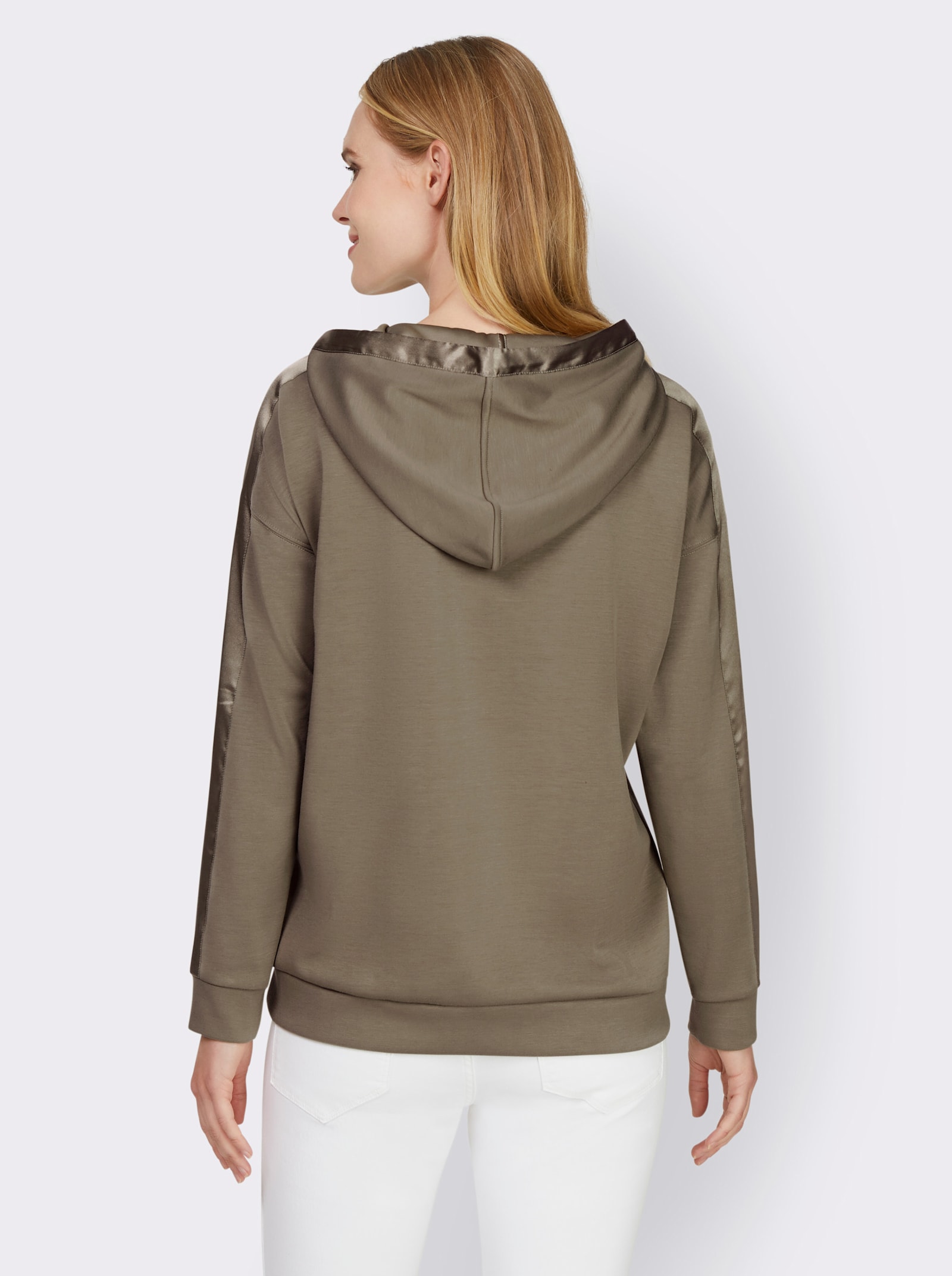 heine Sweatshirt mit weitenverstellbarer Kapuze - khaki