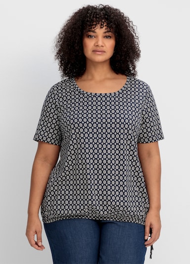 sheego T-Shirt - nachtblau-gemustert