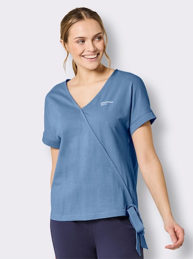 Catamaran Sports Funktionsshirt in Wickel-Optik - mittelblau