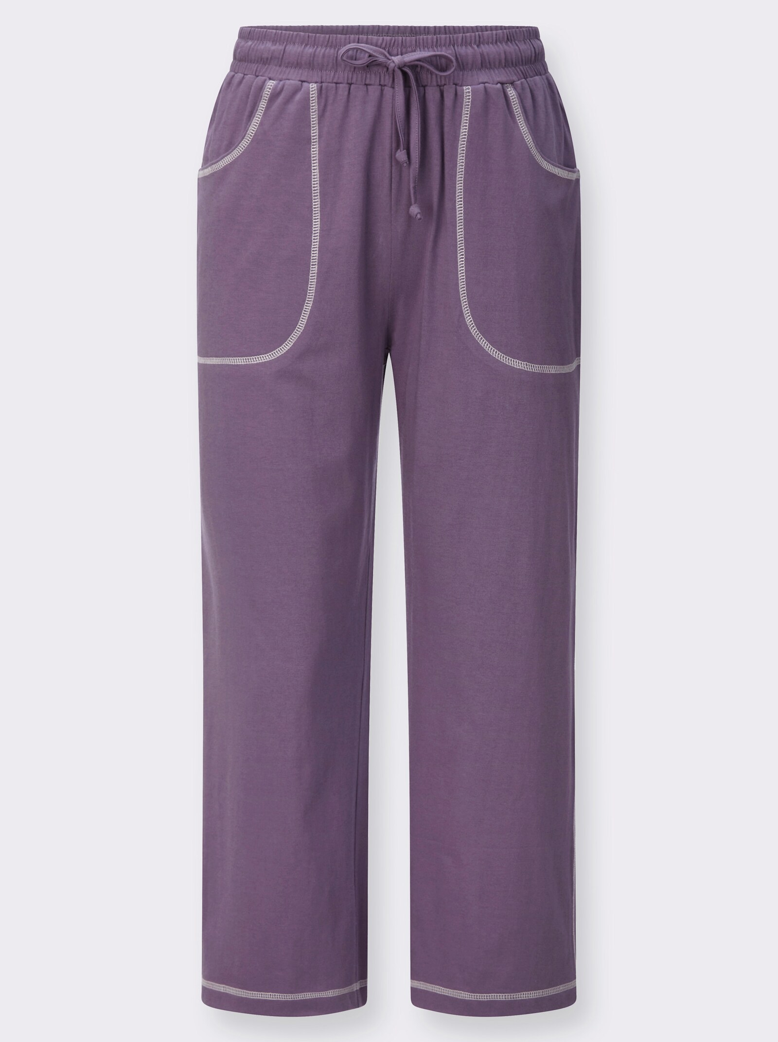 7/8-Hose mit Farb-Kontrasten - feige
