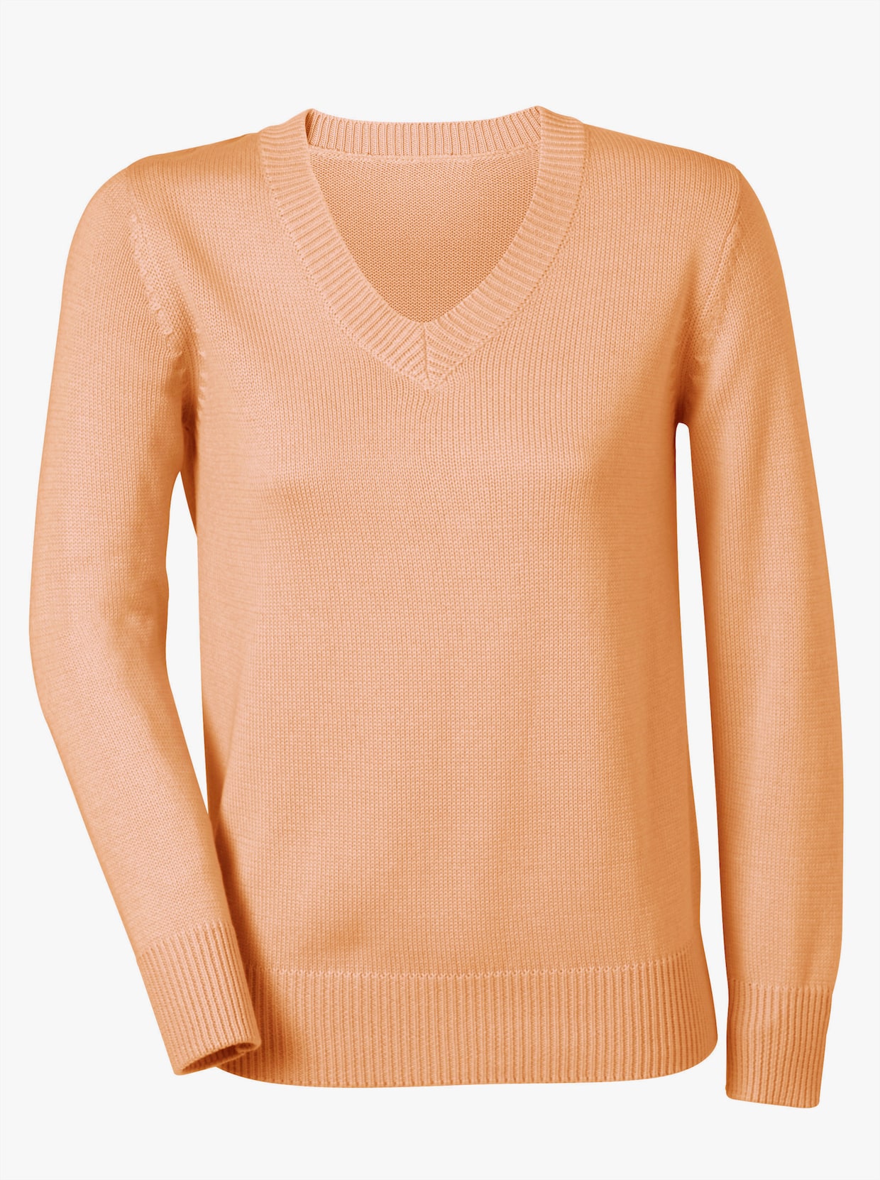 V-Ausschnitt-Pullover - apricot