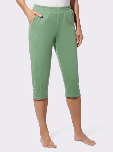 Caprihose mit geschwungenen Seitennähten - eucalyptus