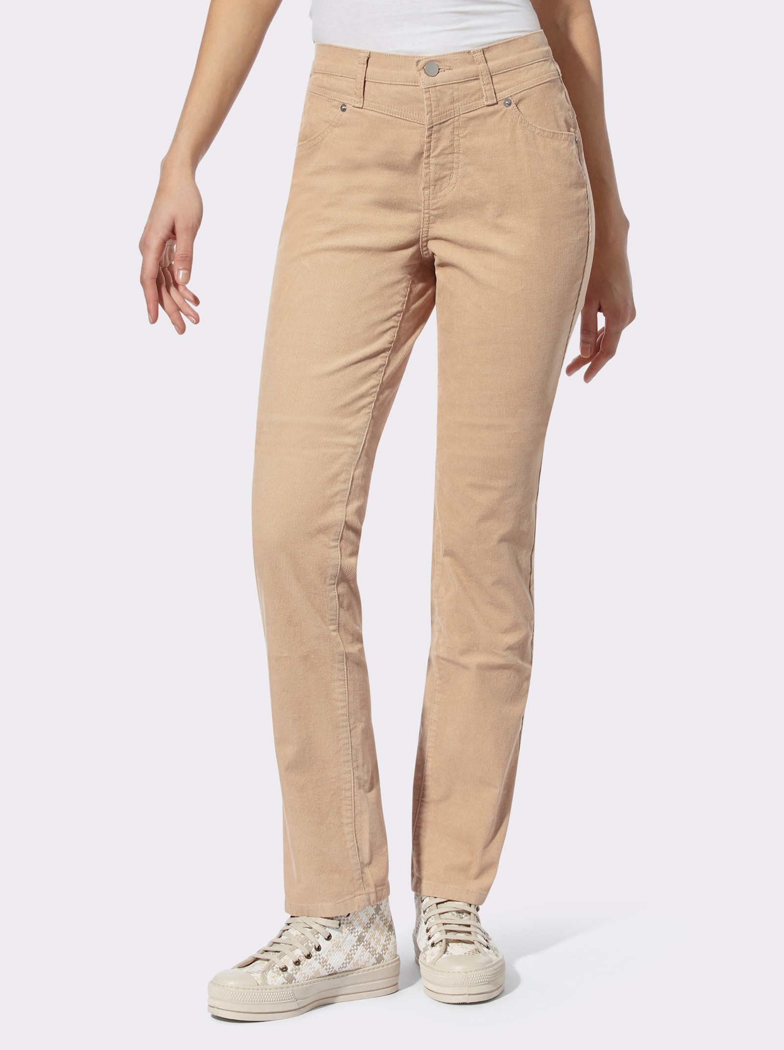 heine Cordhose mit Stretch - camel