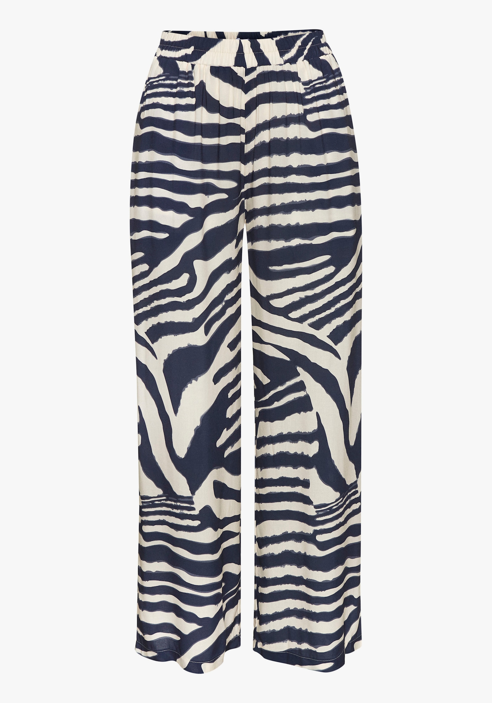 LASCANA Pantalon - crème-bleu gris imprimé