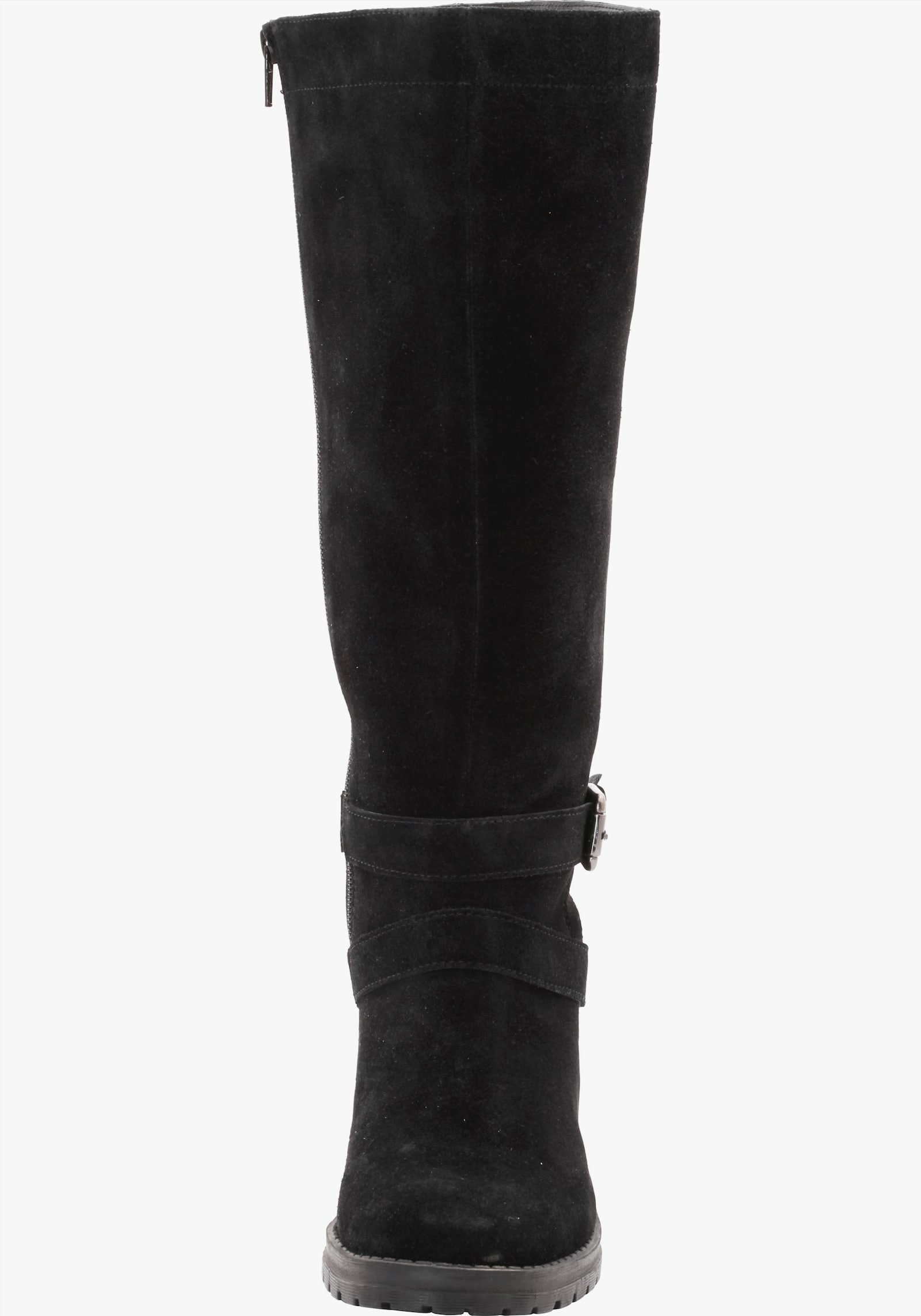 sheego Weitschaftstiefel mit Schnallenbändern - schwarz